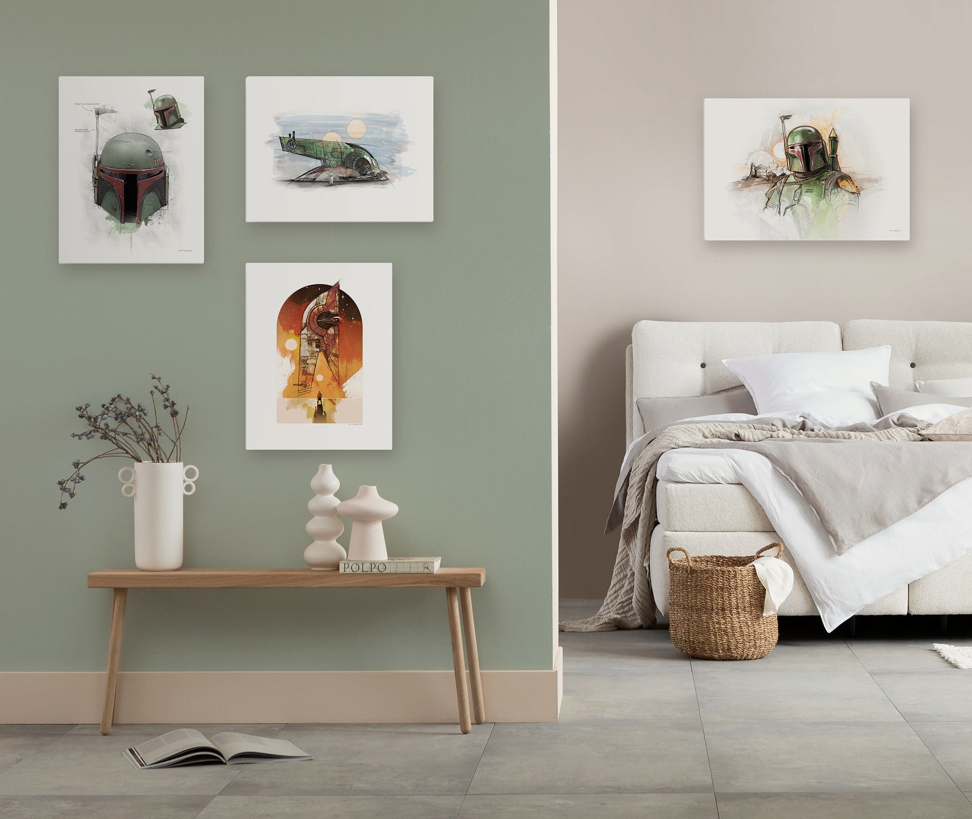 Komar Leinwandbild »Star Wars Boba Fett Sketch«, Disney, (1 St.), 60 x 40 cm (Breite x Höhe) - Kinderzimmer, Dekoration