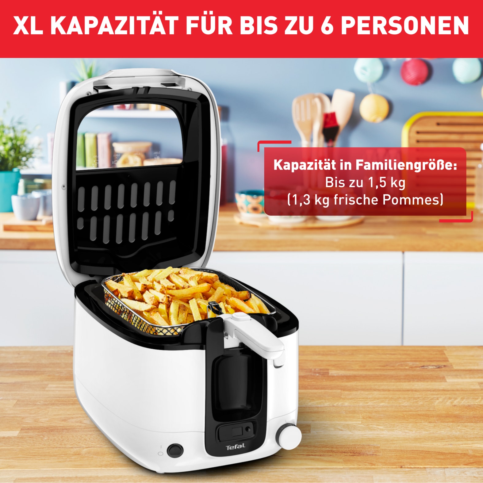 Tefal Fritteuse »Super Uno«, 1800 W, Fassungsvermögen 2,2 l, Kapazität 2,2 l Öl / 1,5 kg Frittiergut, spülmaschinengeeignet, FR3140