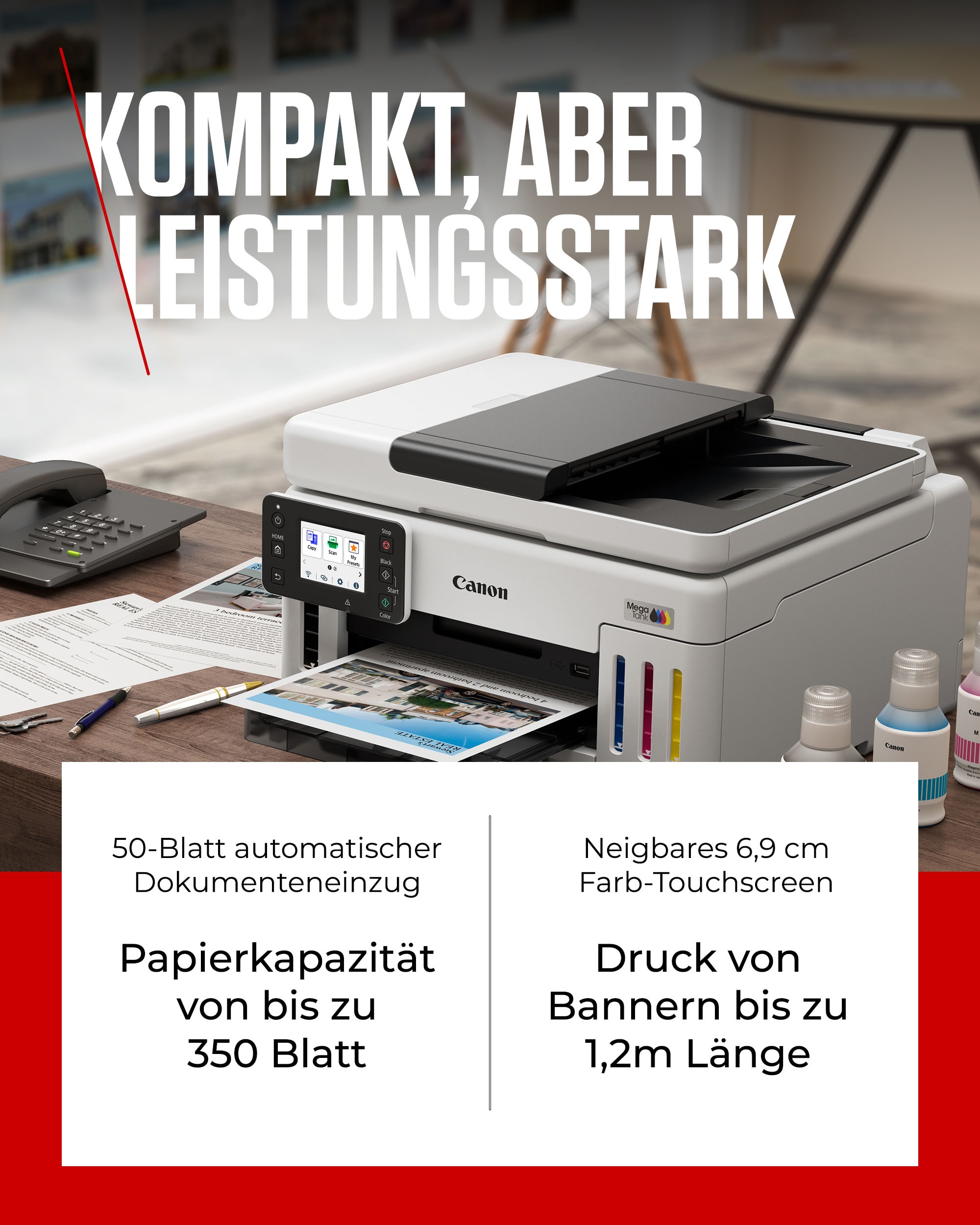 Canon Multifunktionsdrucker »MAXIFY GX6150« 3in1 Tintenstrahl-Multifunktionsgerät mit ADF/ niedrigen Druckkosten