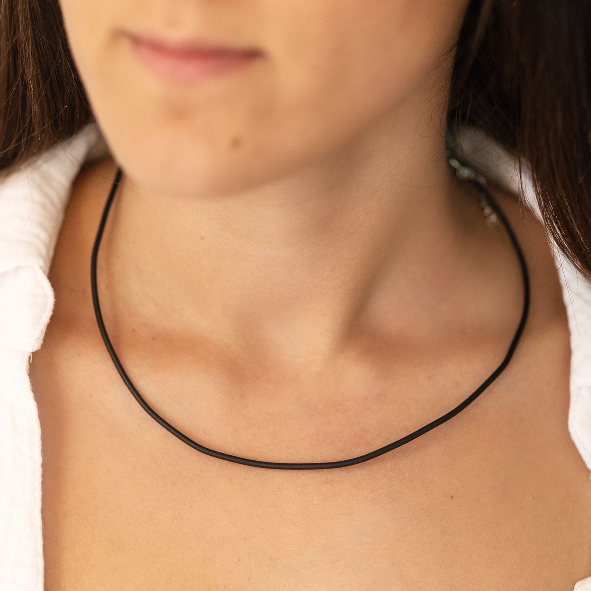 Vivance Collierkettchen »925/- Sterling Silber rhod. Kautschuk 50cm«