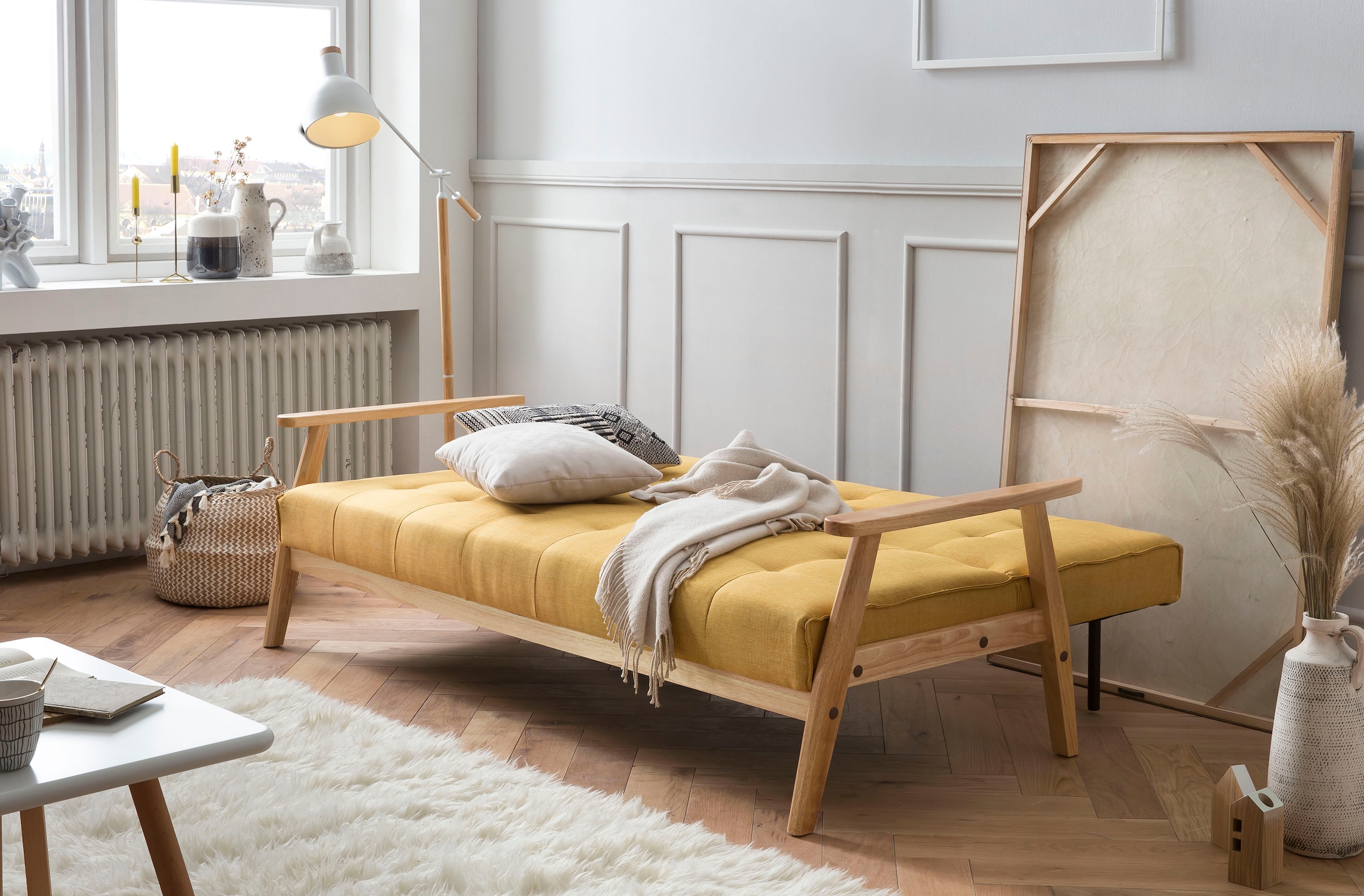 SalesFever Schlafsofa »Skagen, Sofa, 3-Sitzer«, mit Holzgestell, 60° Relax- und Schlaffunktion, Breite 190 cm