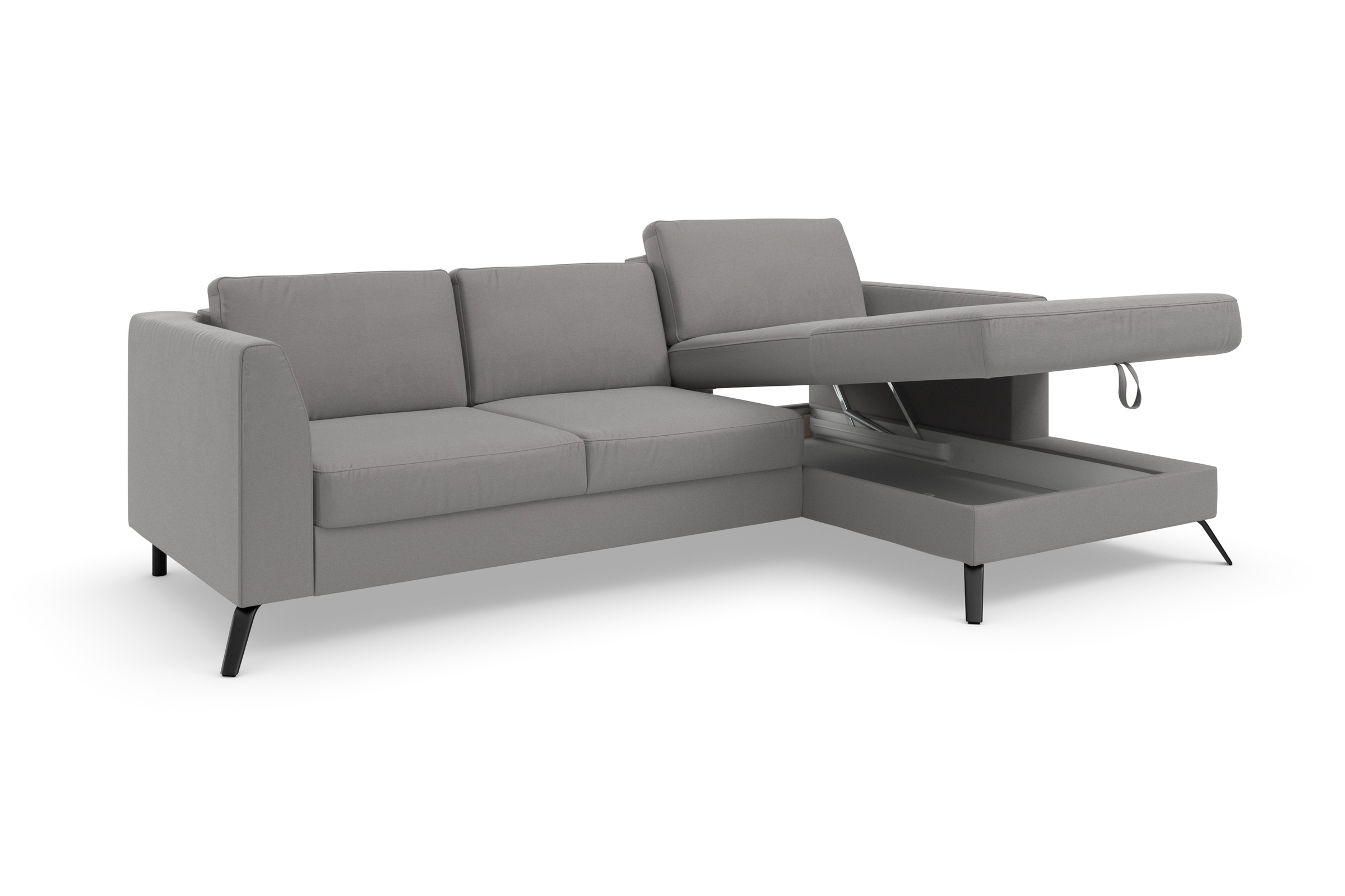 sit&more Ecksofa »Olsen L-Form«, inklusive Sitztiefenverstellung, wahlweise mit Bettfunktion, 15cm hoch