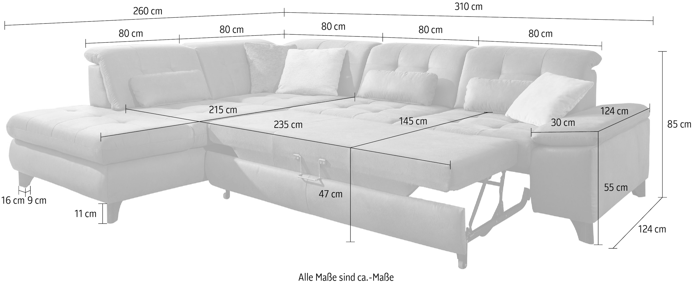 Die PlanBar Ecksofa »MP-IN18012 L-Form mit Federkern-Polsterung«, wahlweise mit Funktion
