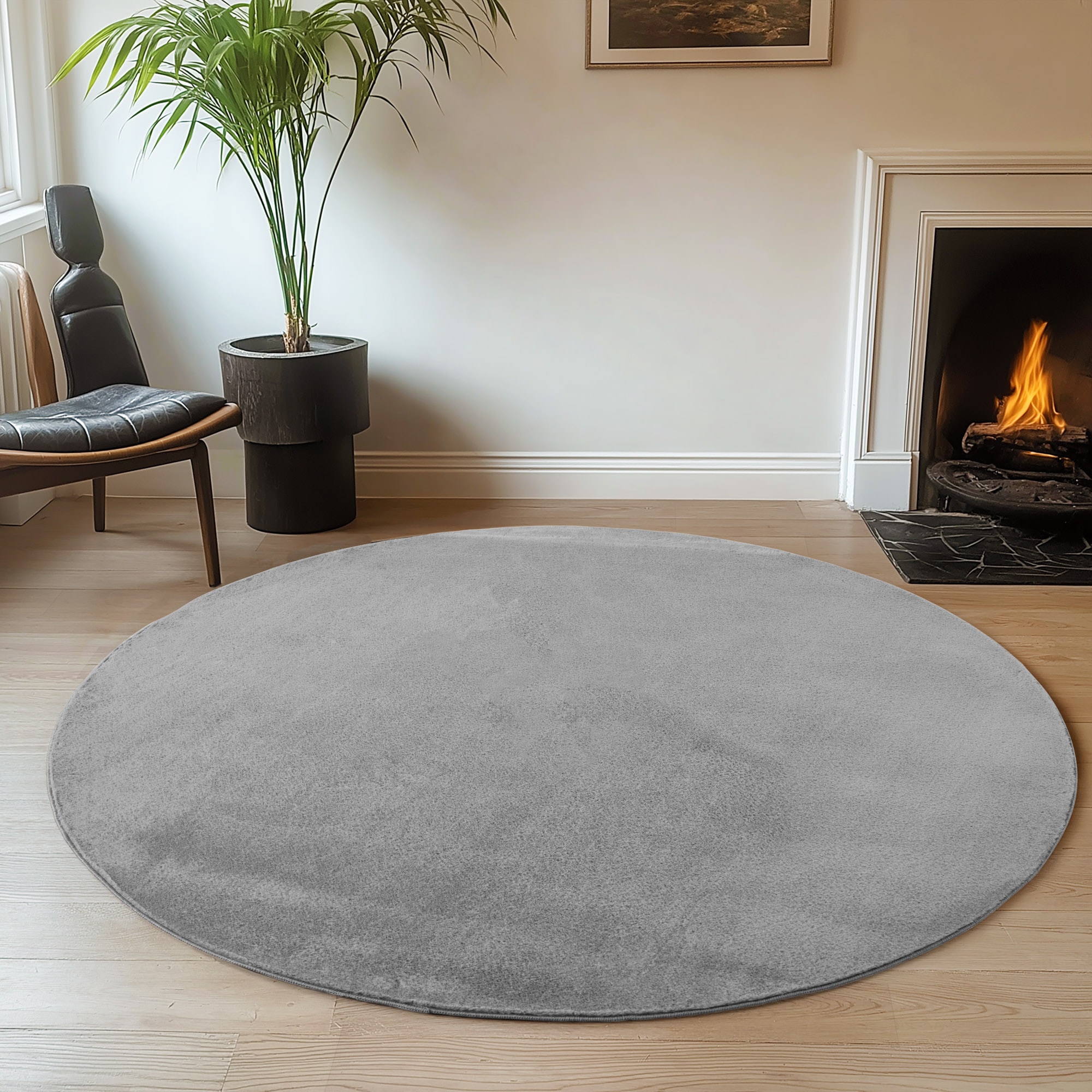 Ayyildiz Teppiche Teppich »JOY 1400«, rund, 11 mm Höhe, uni Kurzflor, Wohnz günstig online kaufen