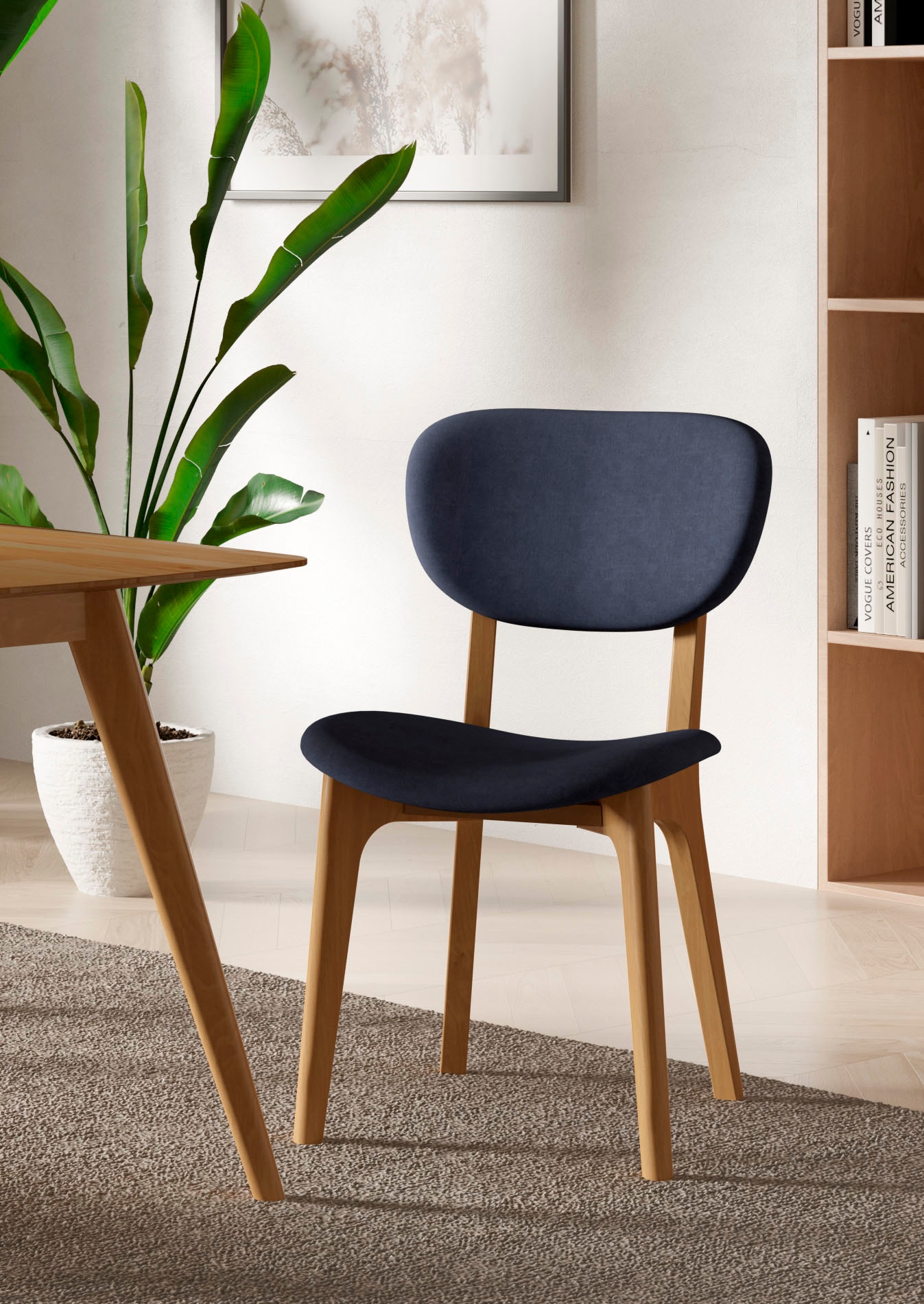 INOSIGN Stuhl »COZY Made in Italy« (Set) 2 Stk. Microfaser Gestell in Buche günstig online kaufen