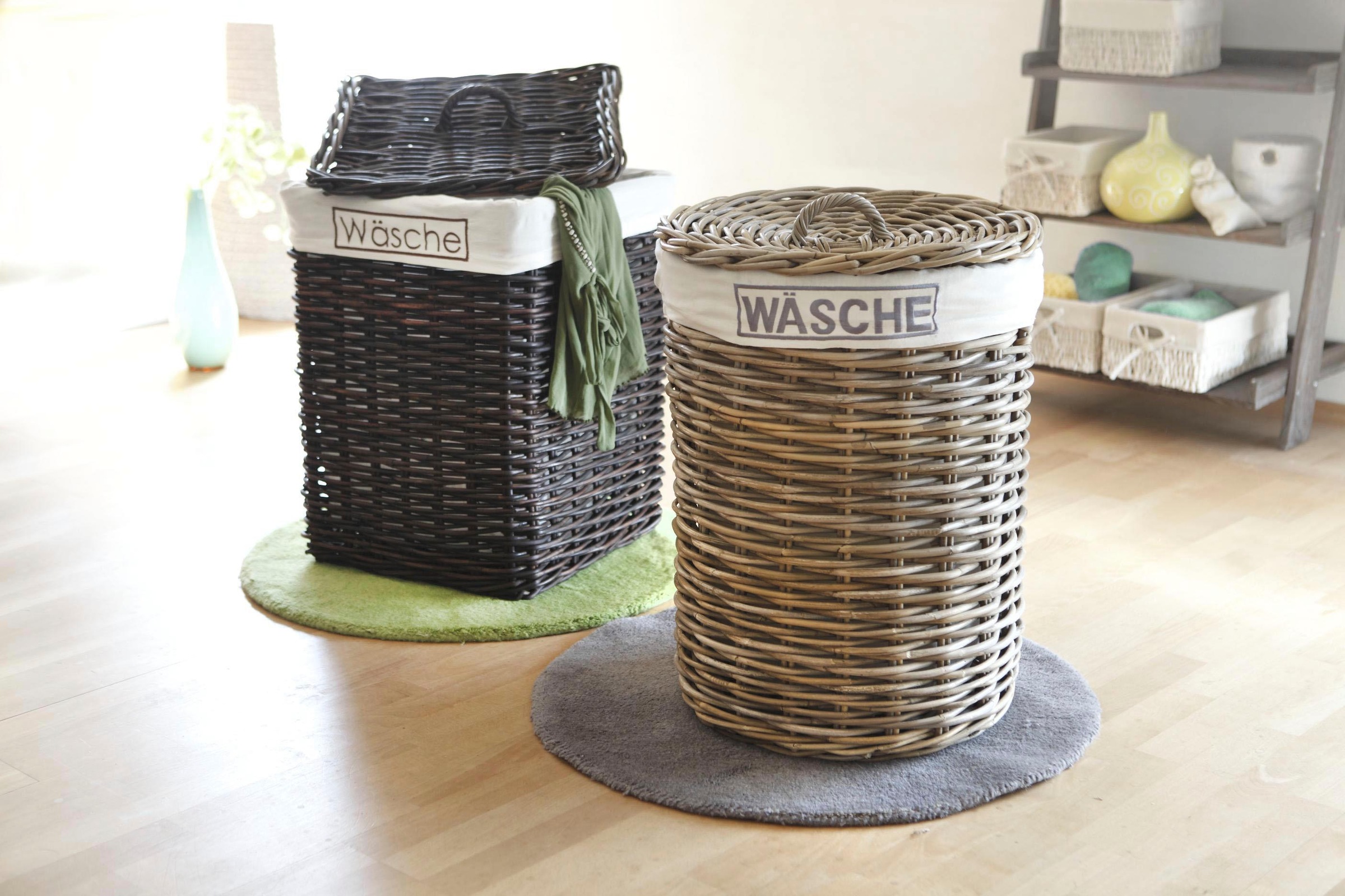 my home Wäschekorb, Rattangeflecht, Höhe 65 cm günstig online kaufen