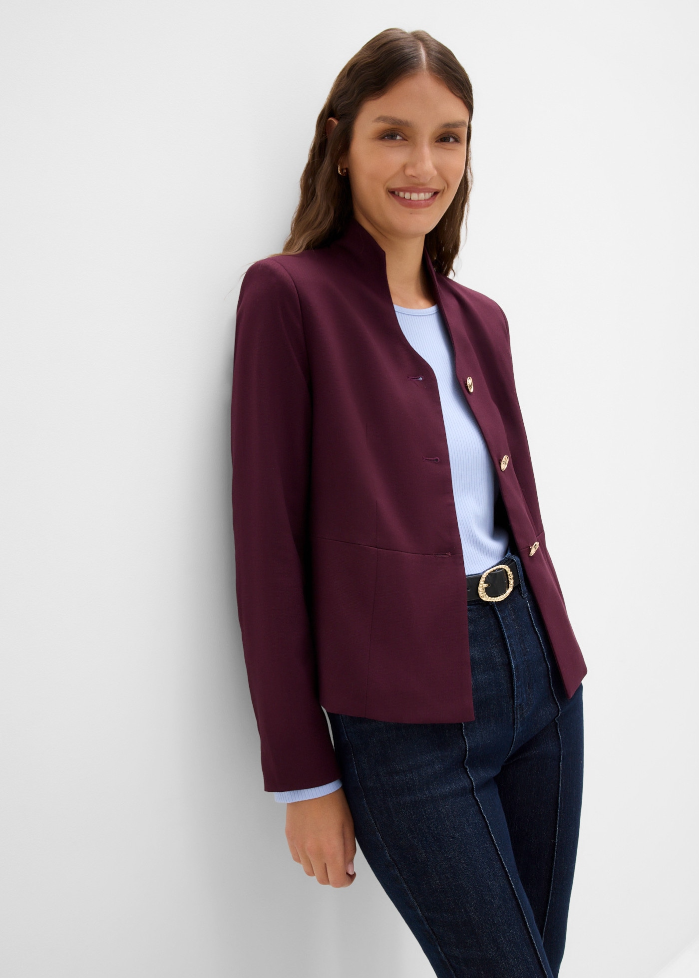 bonprix Jackenblazer mit Kelchkragen, bequeme Passform