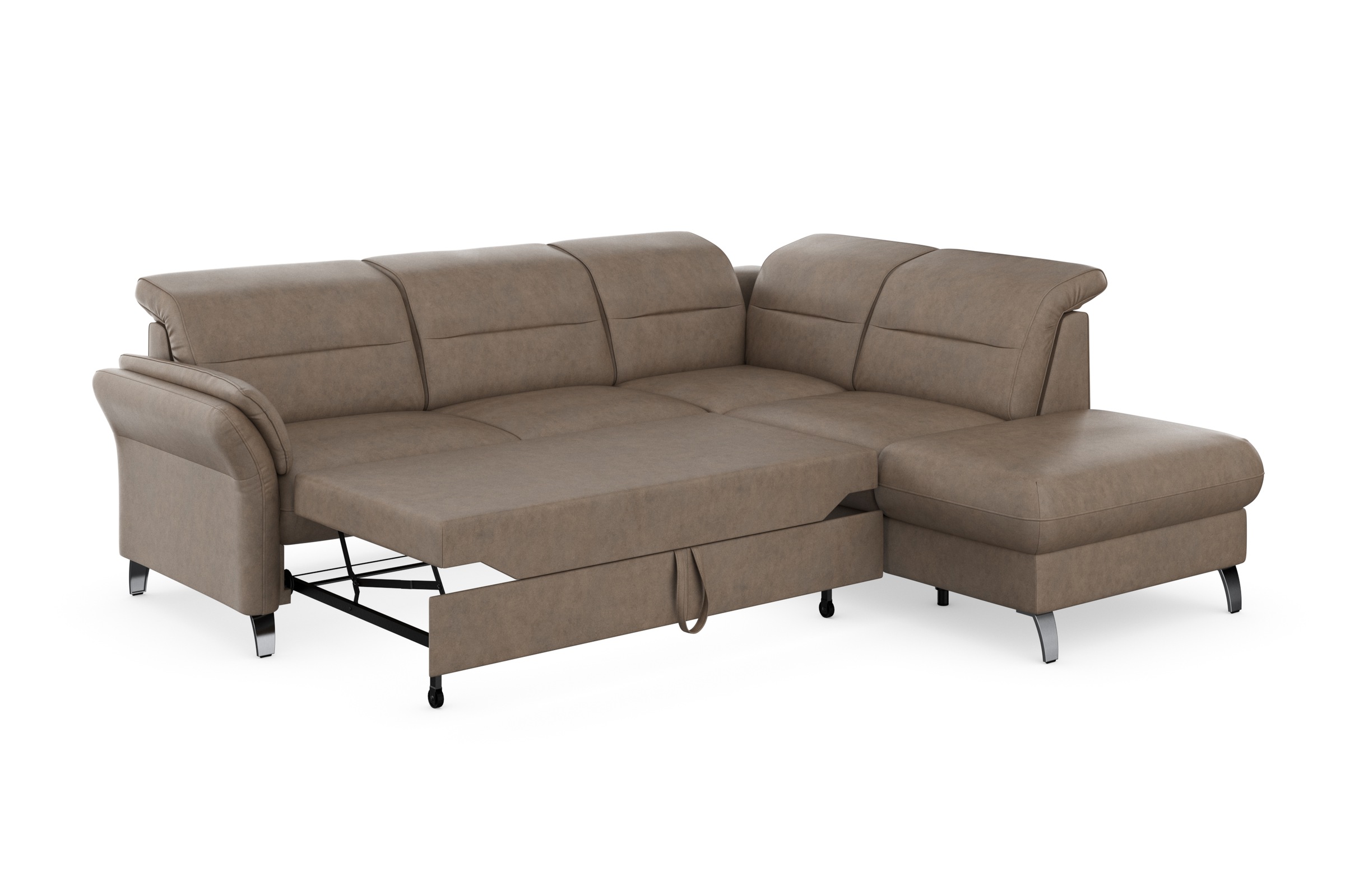 sit&more Ecksofa »Grenoble L-Form mit Federkern«, wahlweise mit Bettfunktion, Bettkasten, Arm- und Kopfteilverstellung