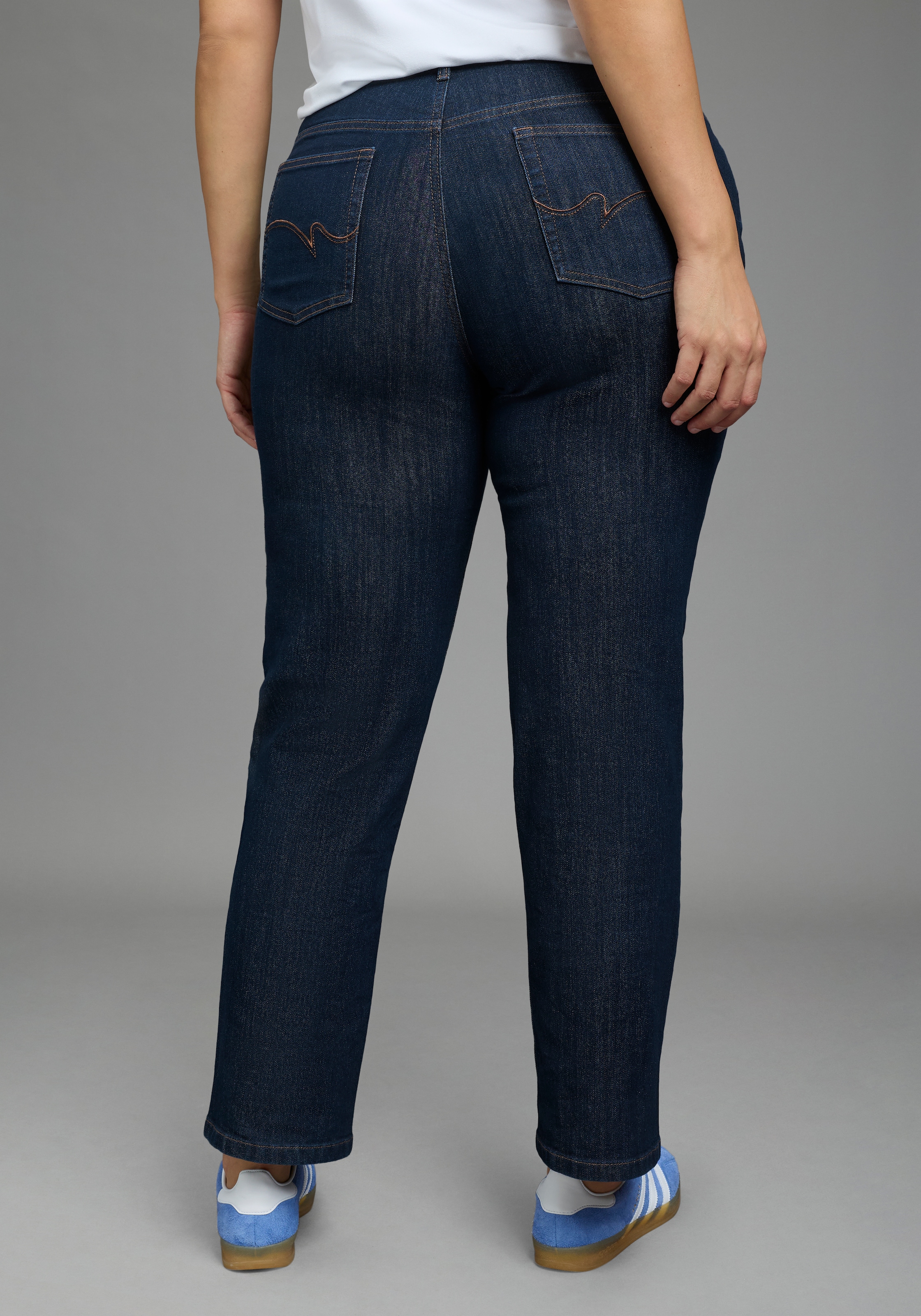 Laura Scott CURVE Gerade Jeans »Große Größen« Straight-Fit, gerader Beinverlauf, hohe Leibhöhe