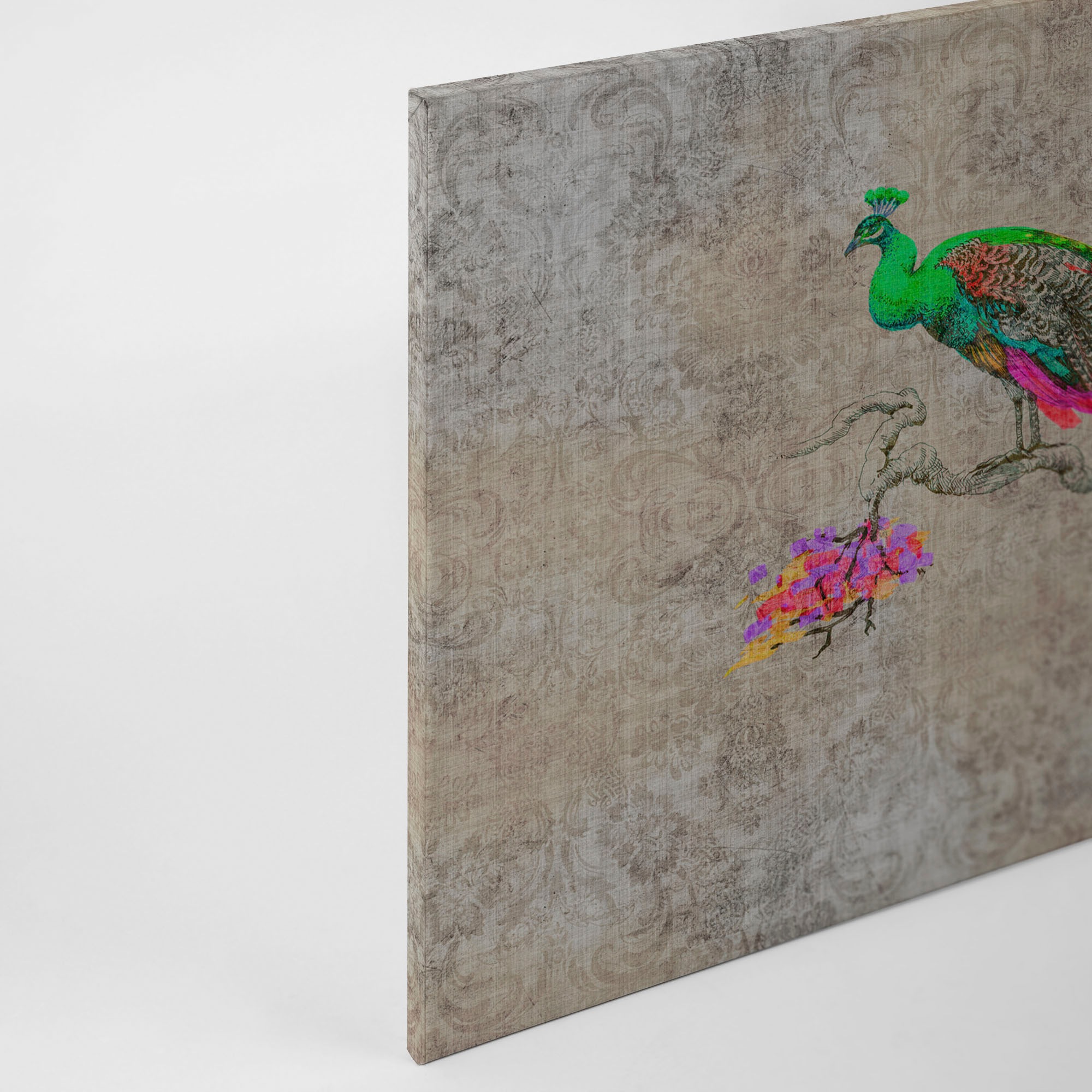 A.S. Création Leinwandbild »peacock«, Kunst-Tiere-Kinder, (1 St.), Keilrahmen Bild Bunt Pfau Leinwand-Bild Wohnzimmer modern Wandbild
