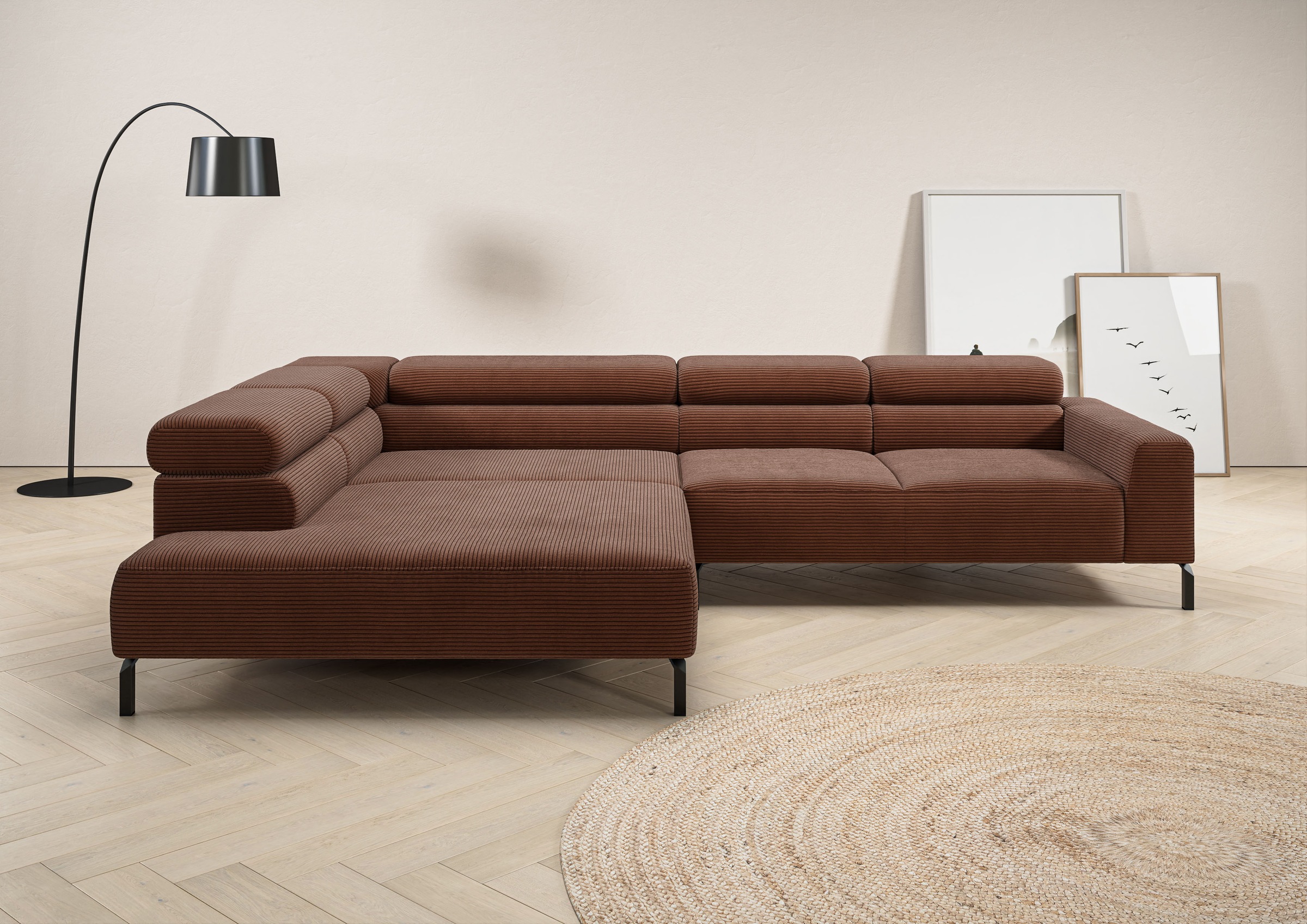 PLACES OF STYLE Ecksofa »Antonelli, L-Form, inkl. Kopfteilverstellung, Brei günstig online kaufen