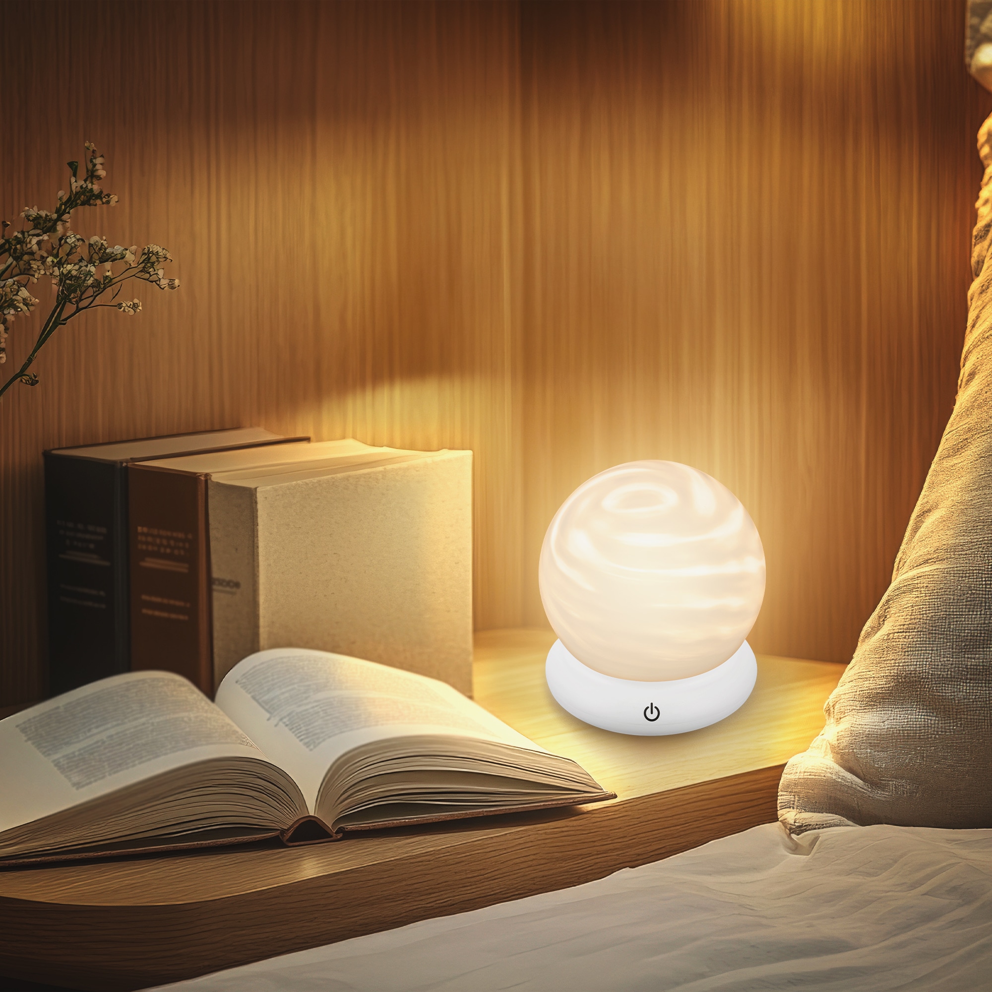 Briloner Leuchten LED Tischleuchte »LUSTRO« LED-Modul 1 Stk. Warmweiß 15x16,5 cm, Akku tauschbar, Wohnzimmer, Flur, Schlafzimmer