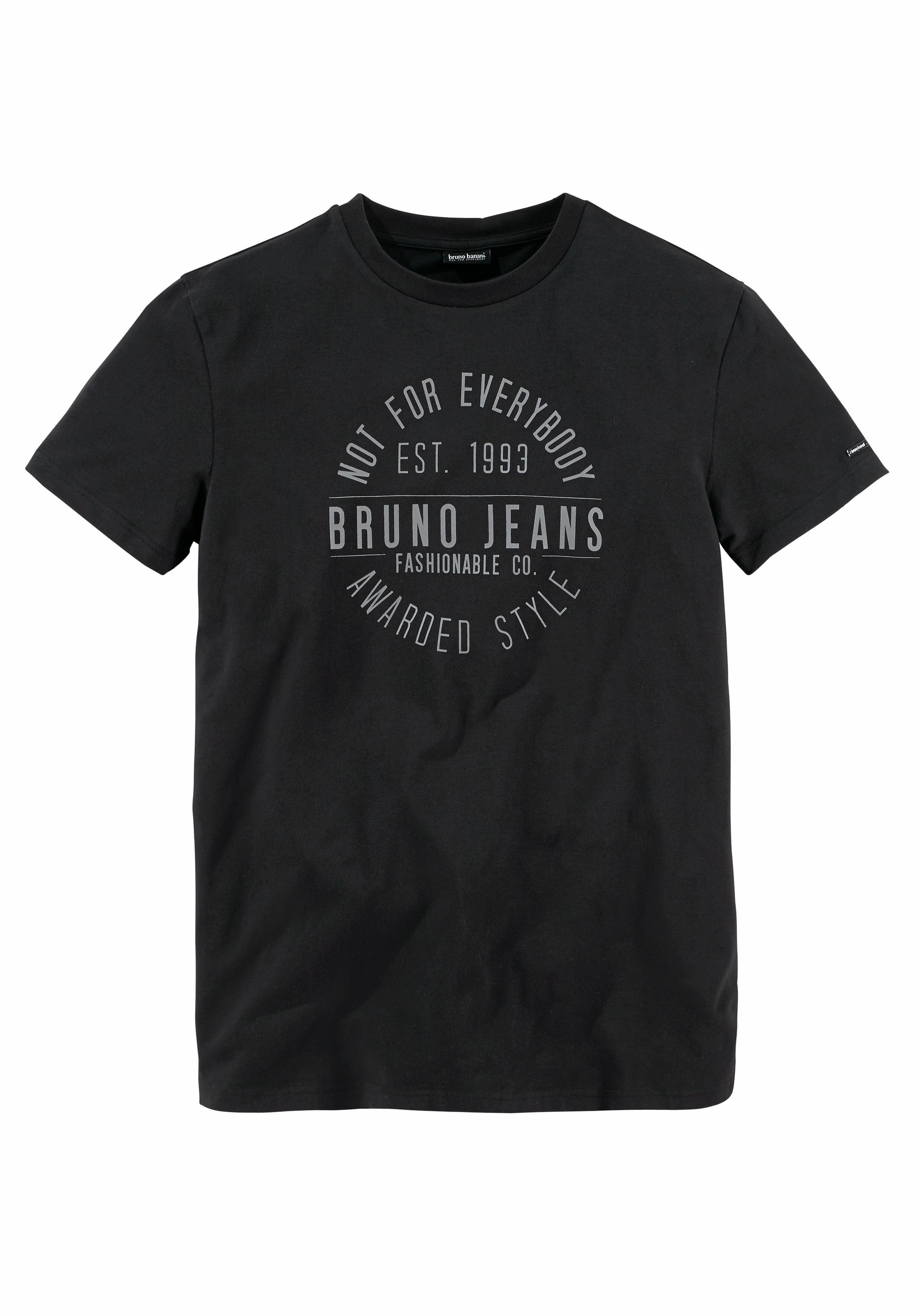 Bruno Banani T-Shirt, Kurzarm, schmal geschnitten, bedruckt, aus Baumwollmischung