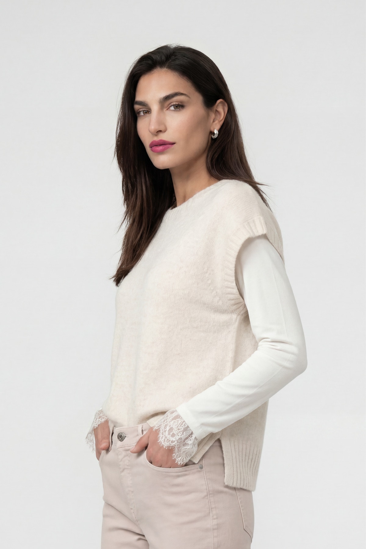 Monari Pullunder »Pullunder Lurex« Regular fit mit Strickbund