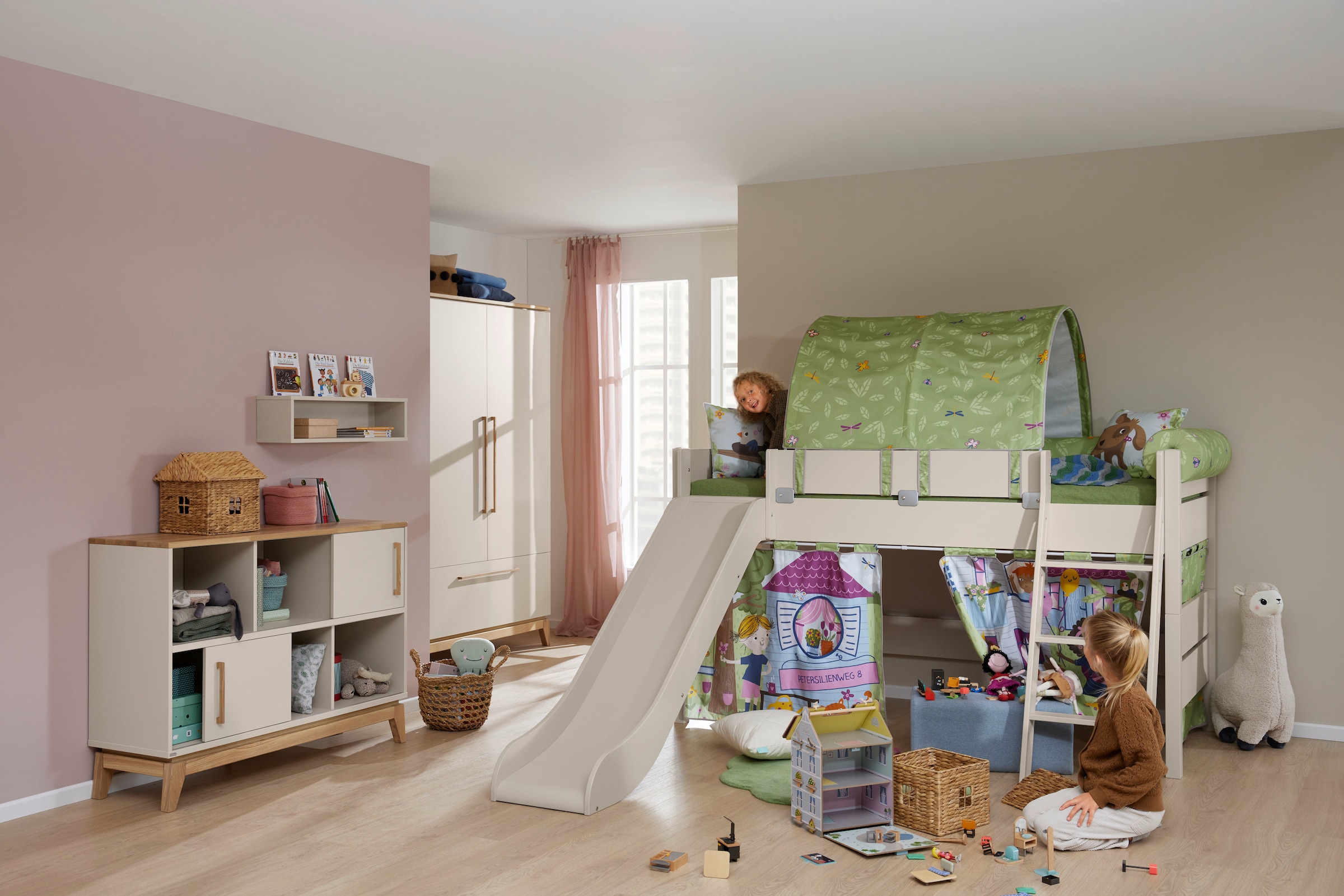 PAIDI Spielbett »TIAGO in verschiedenen Größen und Farben, mit Leiter und Rutsche« Höhe 120 cm, 120kg Tragkraft, 5 Jahre Garantie, 