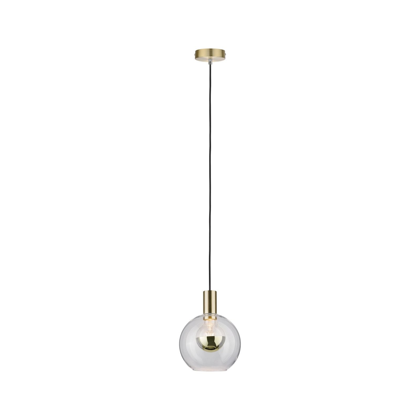 Paulmann Pendelleuchte »Neordic Esben max. 1x20W Klar/Messing gebürstet 230V Glas/Metall«, 1 flammig, Leuchtmittel E27 | ohne Leuchtmittel, E27