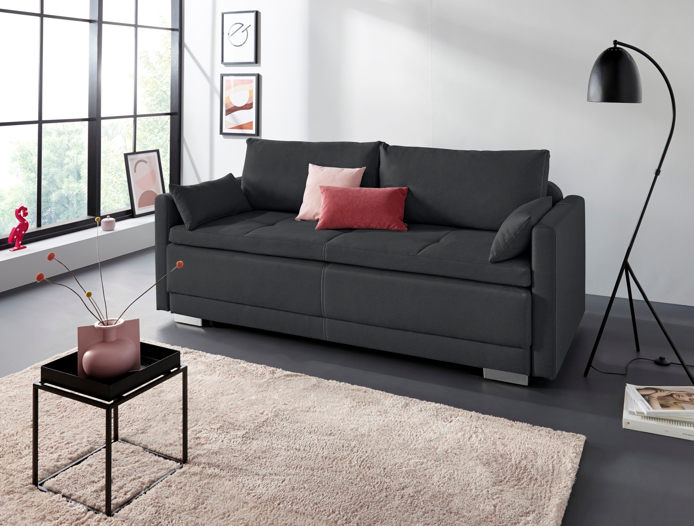 OTTO home Schlafsofa »Berlin« mit Boxspringaufbau, Bettfunktion & Bettkaste günstig online kaufen
