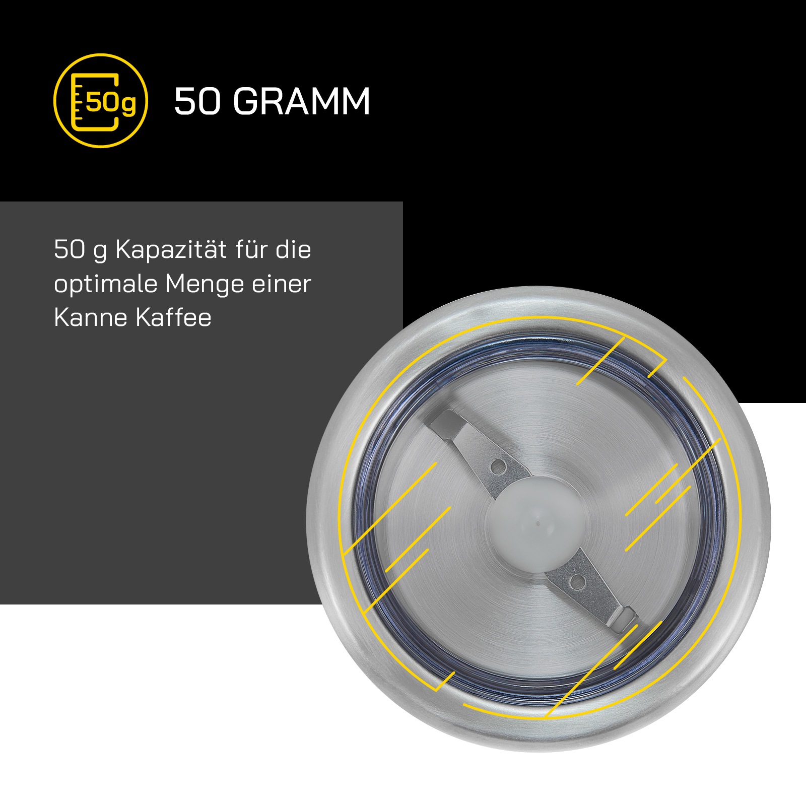 Gutfels Kaffeemühle »COFFEE5010«, 200 W, Schlagmesser, 50 g Bohnenbehälter, 50 g Kapazität, 200 Watt