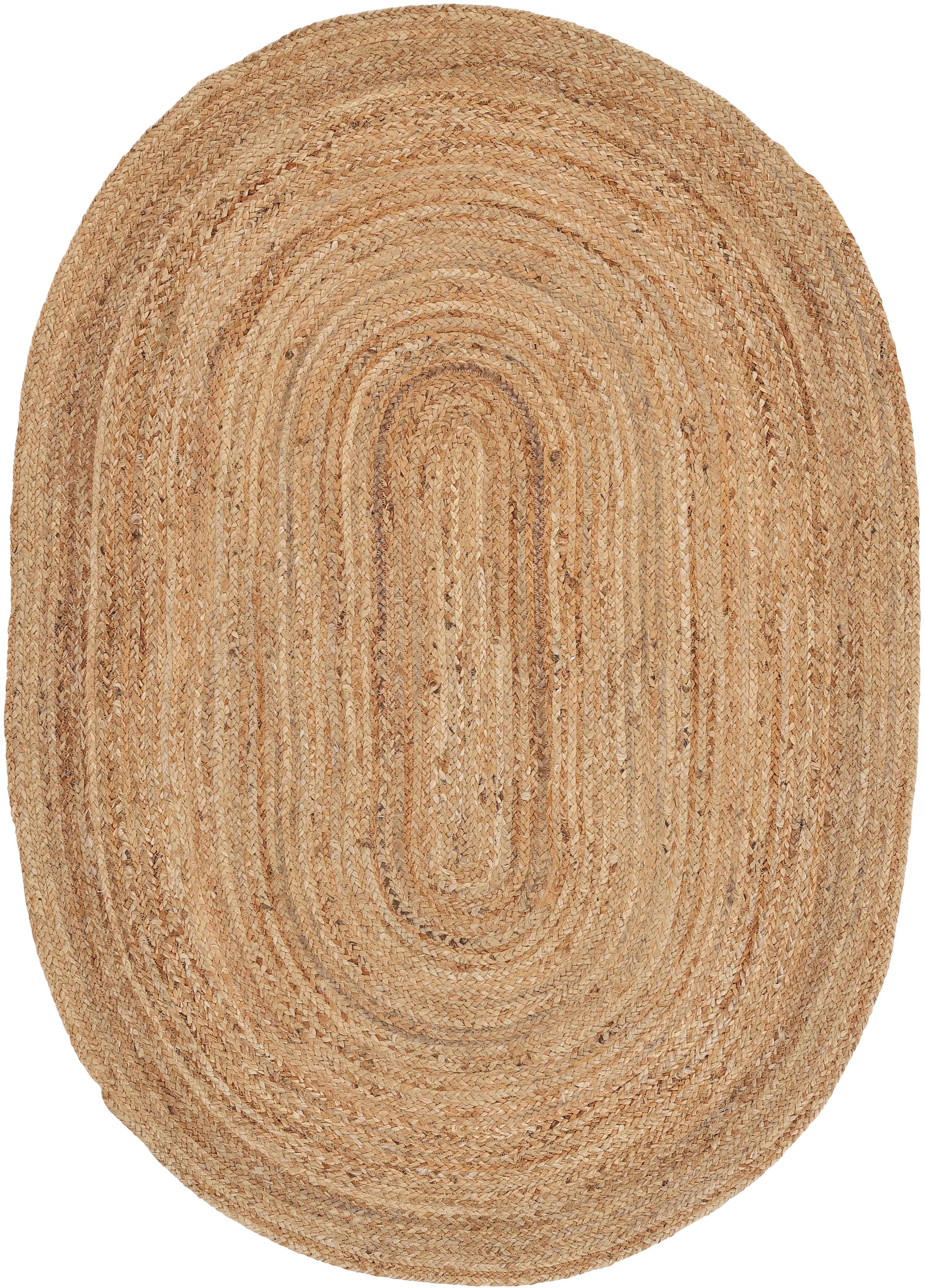 Teppich »Nele  Juteteppich Naturfaser«, rund, geflochtener Wendeteppich aus 100%Jute,...