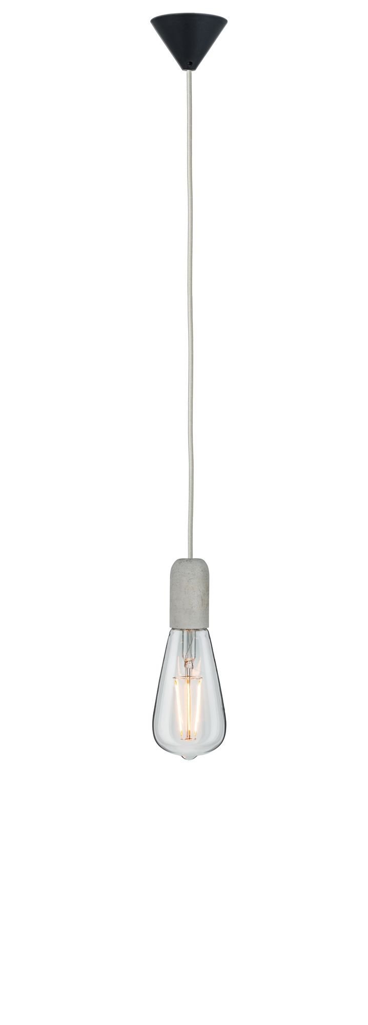 Paulmann Pendelleuchte »Neordic Jano max. 1x60W Grau/Schwarz 230V Beton/Kun günstig online kaufen