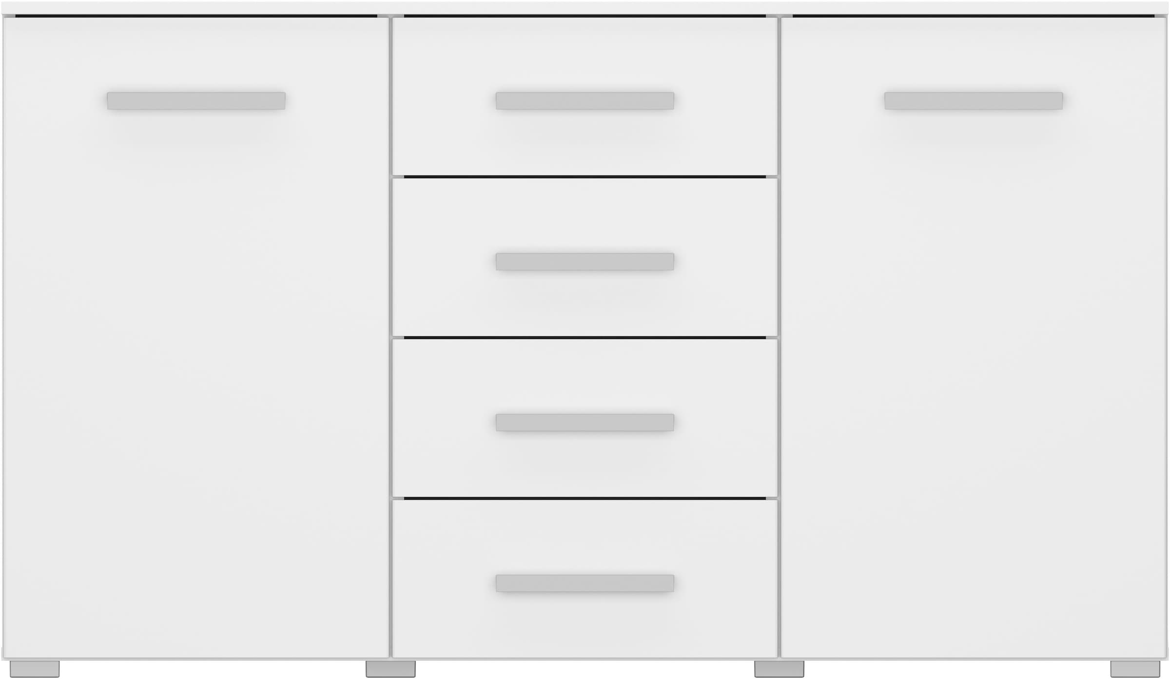 rauch Schubkastenkommode »Sideboard Kommode Kombikommode KOLUNA mit Dekorfront«, (Breite 120 cm), vier große Schubladen, mit insgesamt 4 Einlegeböden MADE IN GERMANY
