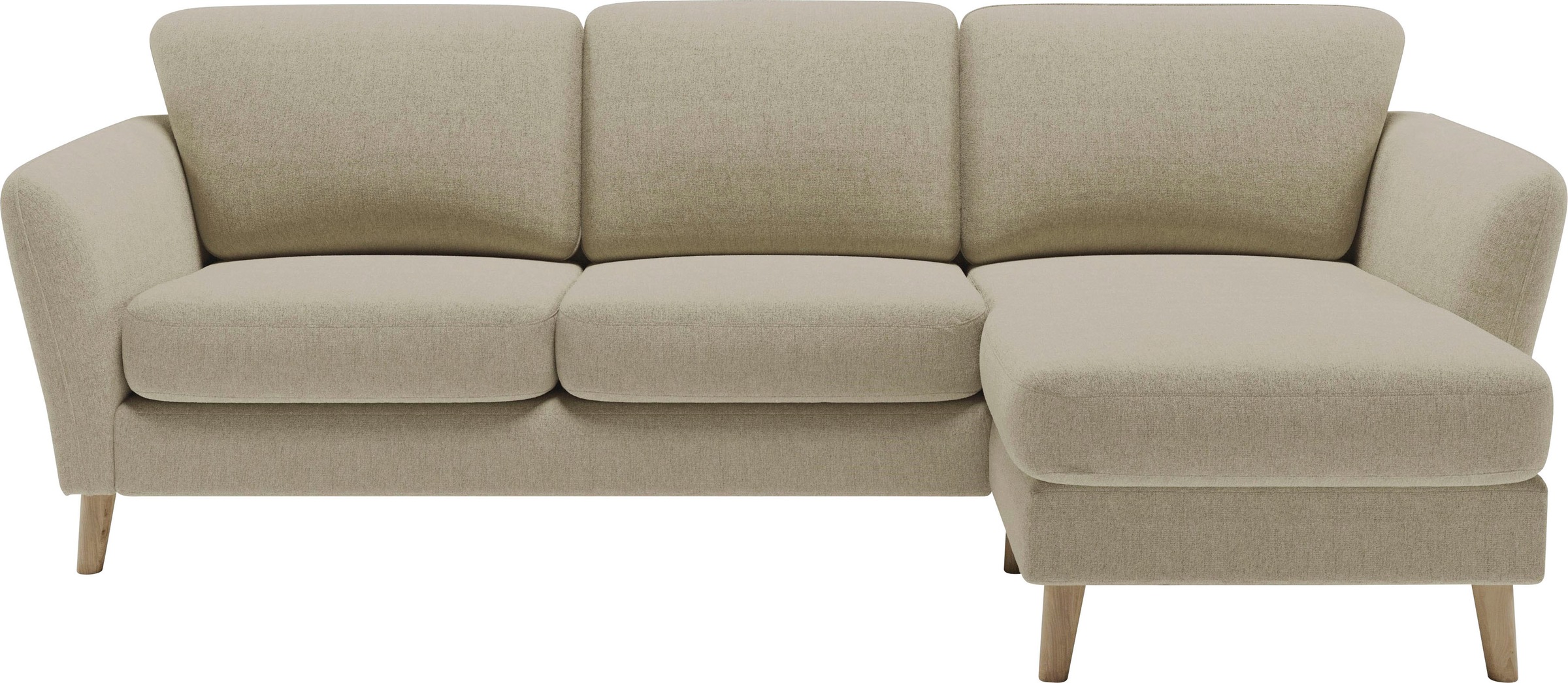 Home affaire Ecksofa »MARSEILLE (242/152cm),L-Form, Rec. rechts/links«, Massivholzbeine Eiche, Landhausstil, Wellenunterfederung