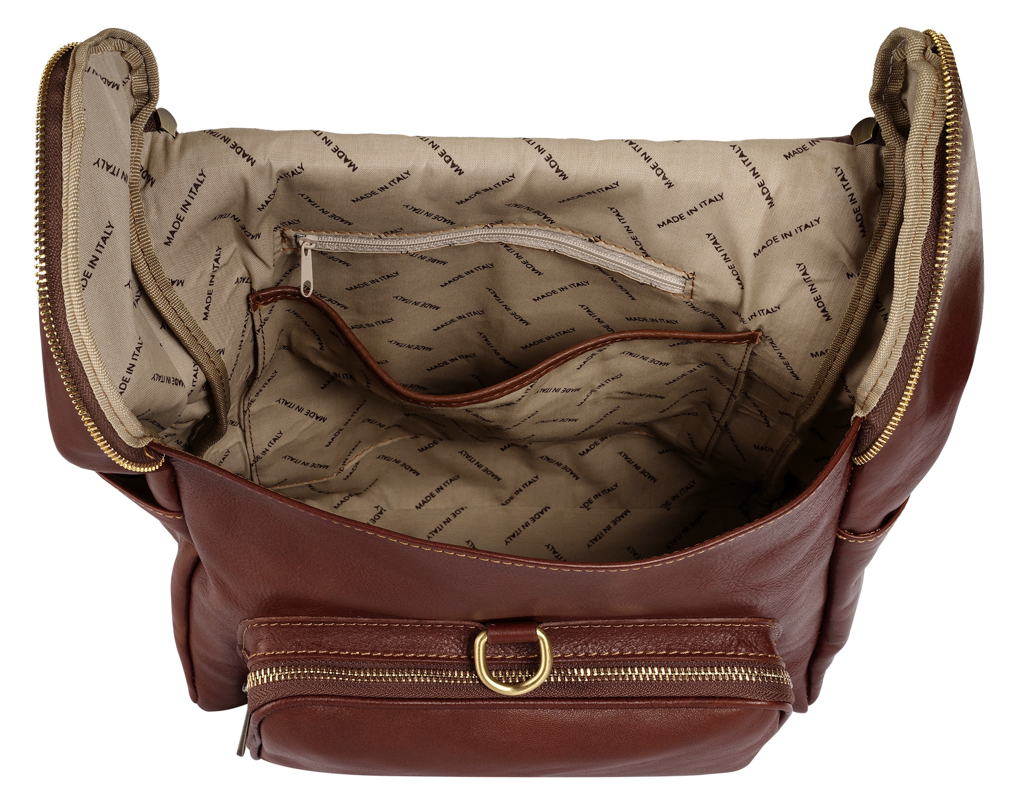 Piké Laptoprucksack, echt Leder, Made in Italy