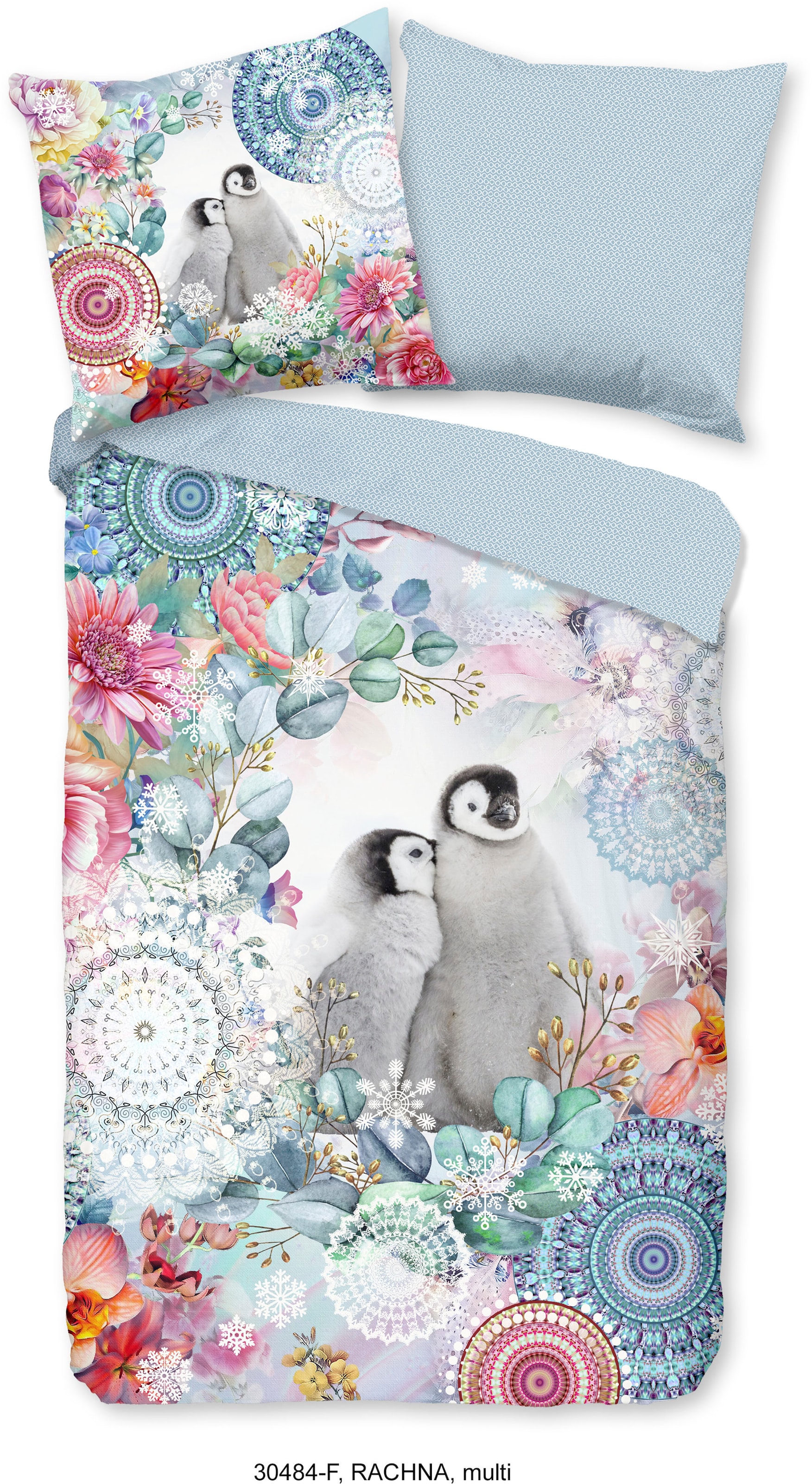 hip Wendebettwäsche »Rachna«, Biber, 135x200, Warm, Weich, Wendeoptik, Reißverschluss, Winter, Grau