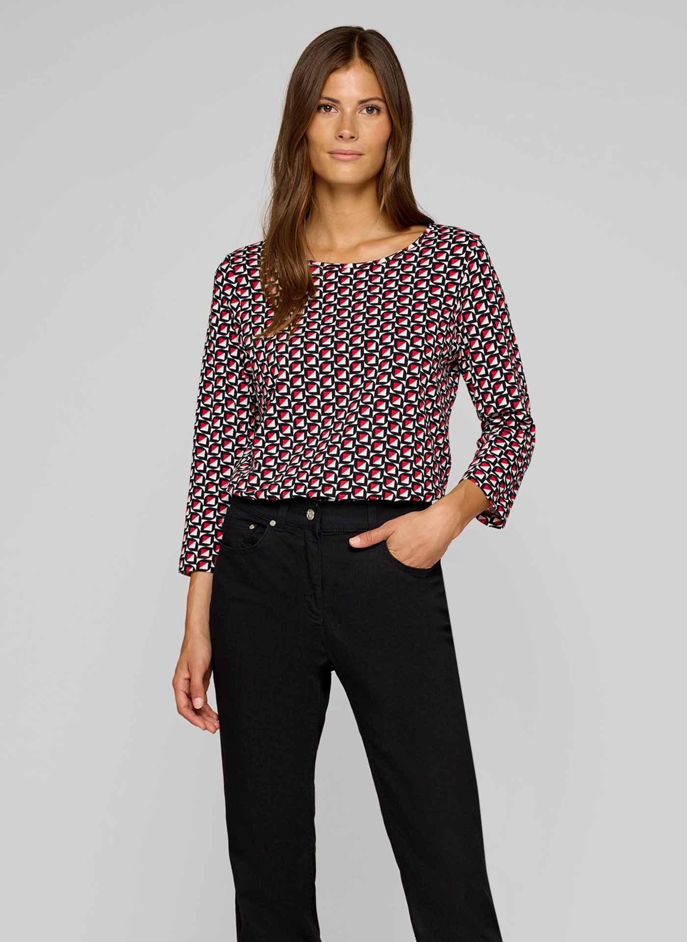 3/4-Arm-Shirt, Gr. 50, Mohn