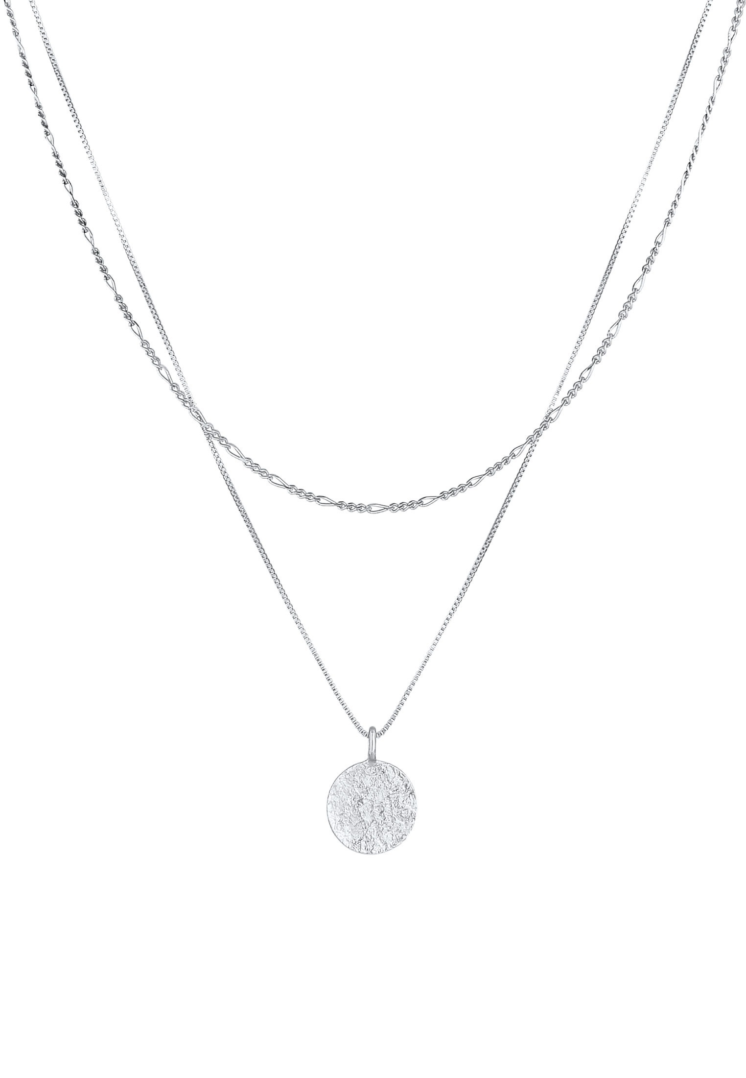 Kuzzoi Kette mit Anhänger »Herren Layer Figaro Venezianer Plättchen 925 Silber«