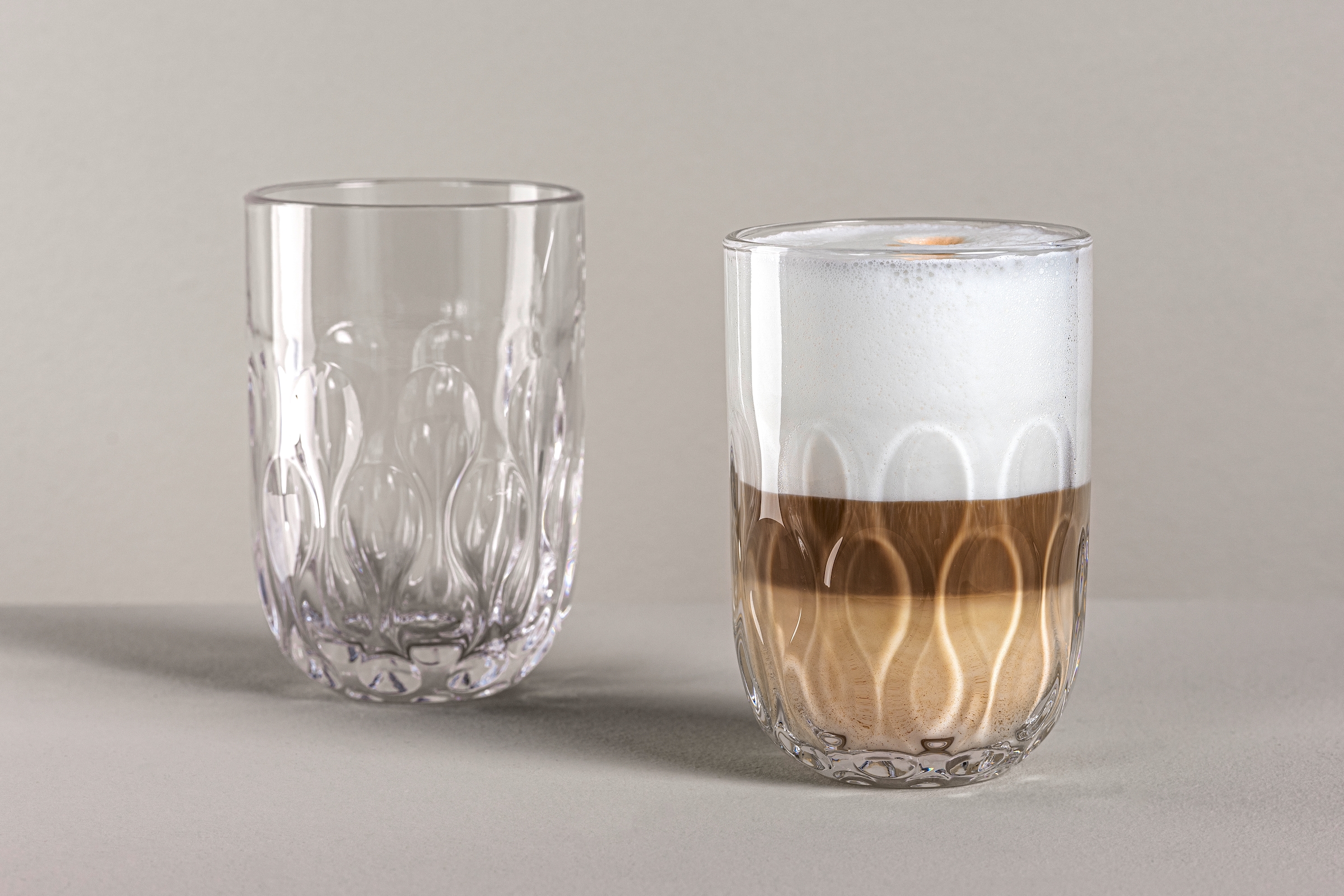 LEONARDO Latte-Macchiato-Glas »GOCCE, 380 ml, 6er-Set«, (Set, 6 tlg.), 3. Variante, mit Tropfenrelief