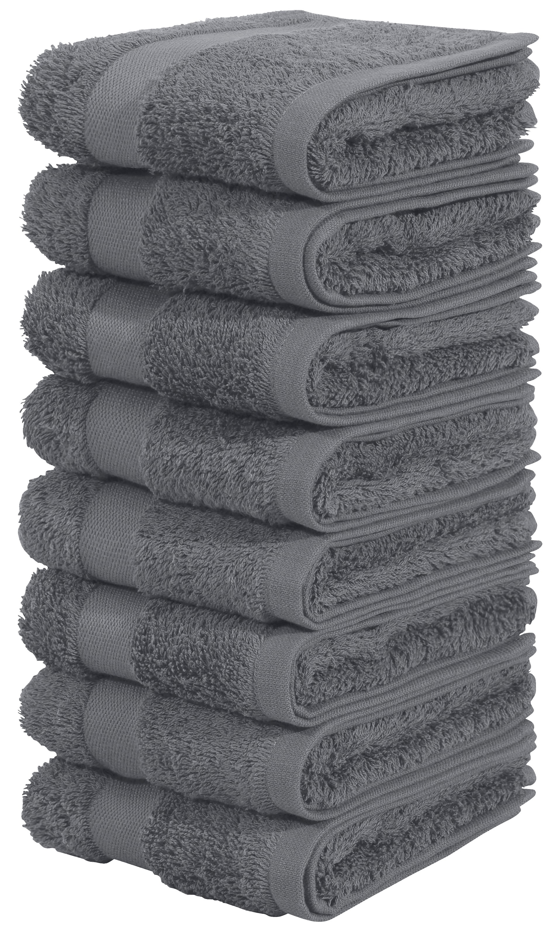 OTTO home Gaestehandtuecher »Vanessa, 8 Gästehandtücher, 30x50cm, in Standard- und Premium-Qualität« Handtücher mit Bordüre, 100% Baumwolle, einfarbig, weich