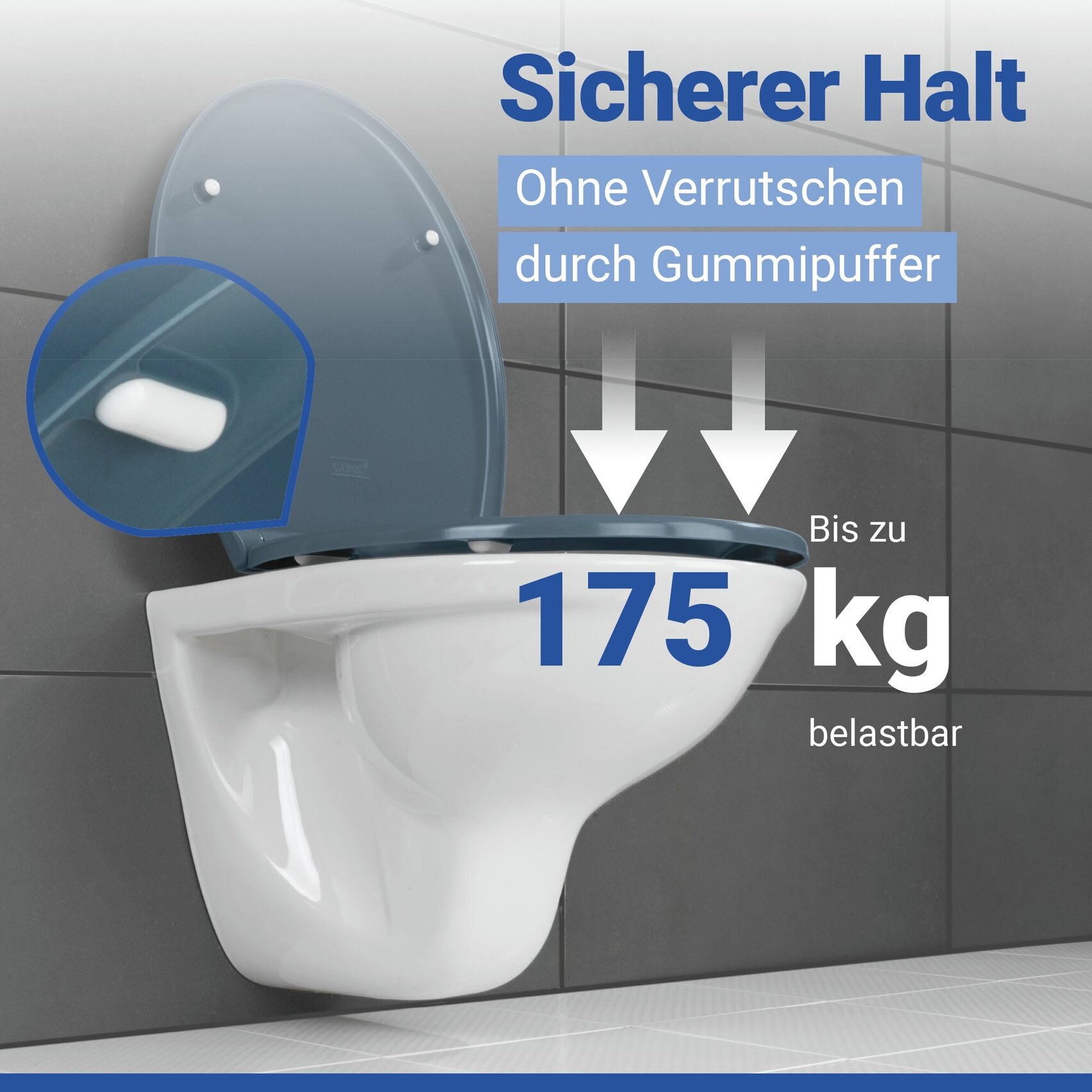 WENKO WC-Sitz »Samos Slate Blue«