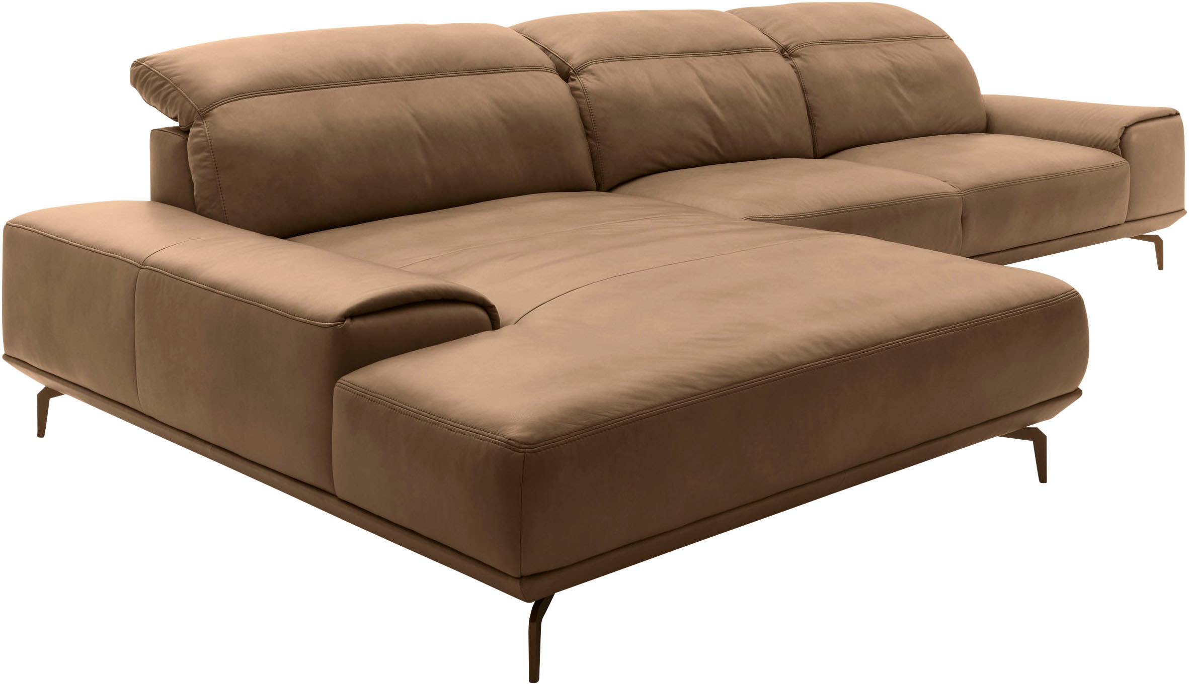 Musterring Wohnlandschaft »MR 2490«, Bronze-Fuß, Sitzhöhe 48cm, wahlweise mit Funktionen, Maße 342 x 207 cm