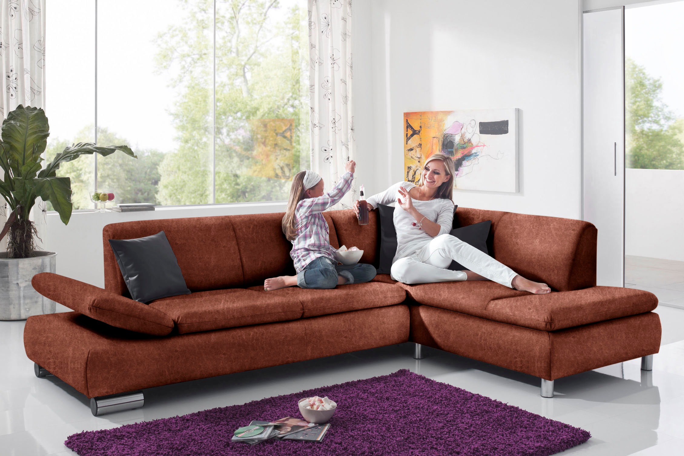 Max Winzer® Ecksofa »Toulouse modern und bequem, aktuelles Design, hoher Sitzkomfort«, mit klappbaren Armlehnen, Breite 271 cm