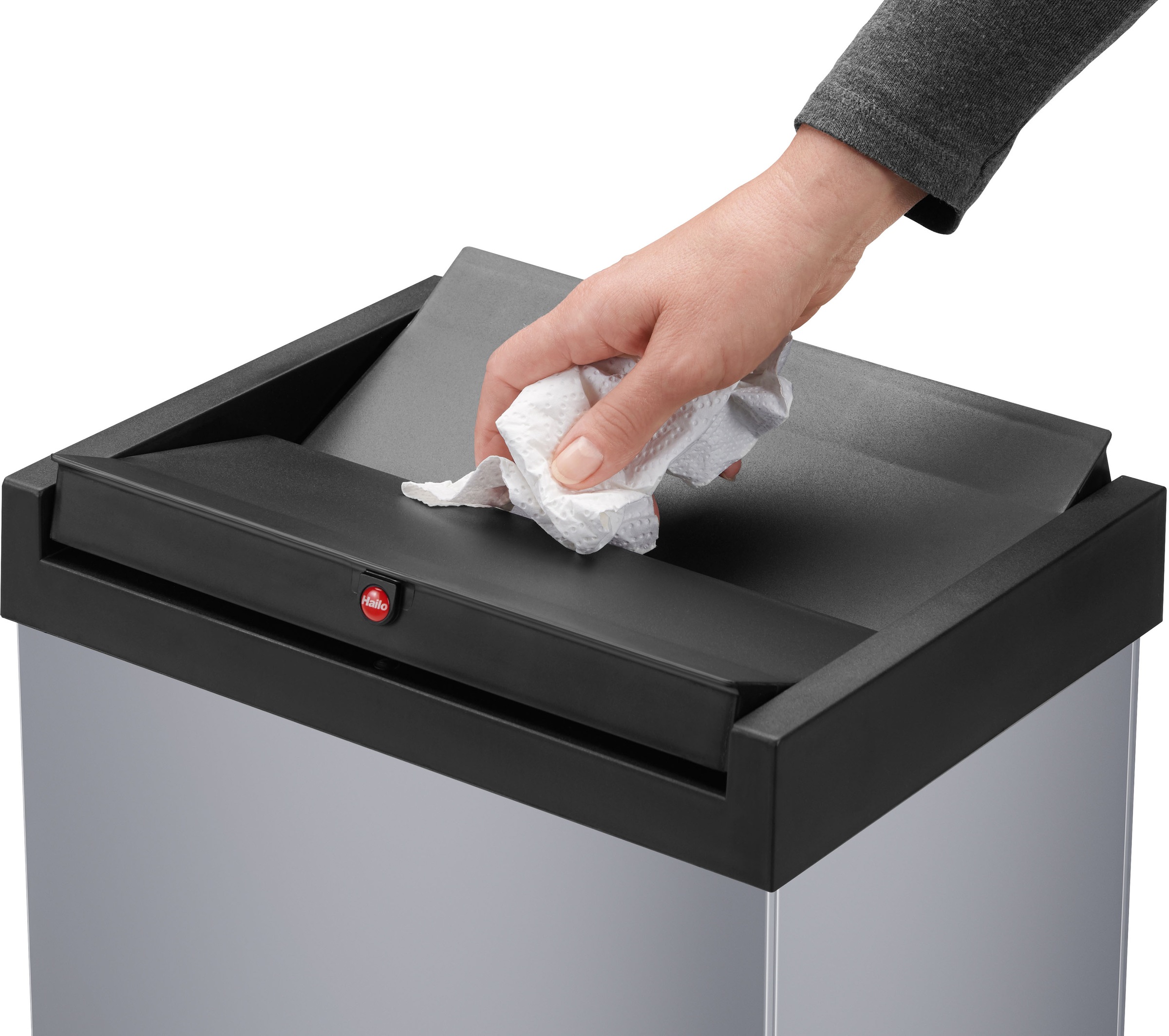 Hailo Mülleimer »Big-Box Swing XL«, 1 Behälter, 52 l, Stahlblech o. Edelstahl, mit selbstschließendem Schwingdeckel