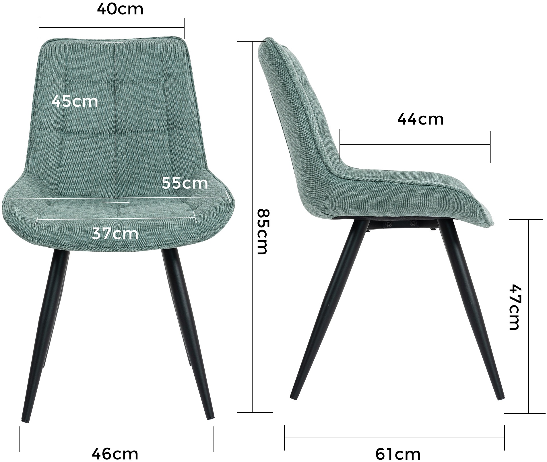 Duo Collection Esszimmerstuhl »Iris Esszimmerstuhl, 4er-Set«, (Set), 4 St., Webstoff, robuster Stoffbezug, gesteppte Polsterung, bis 110 kg belastbar