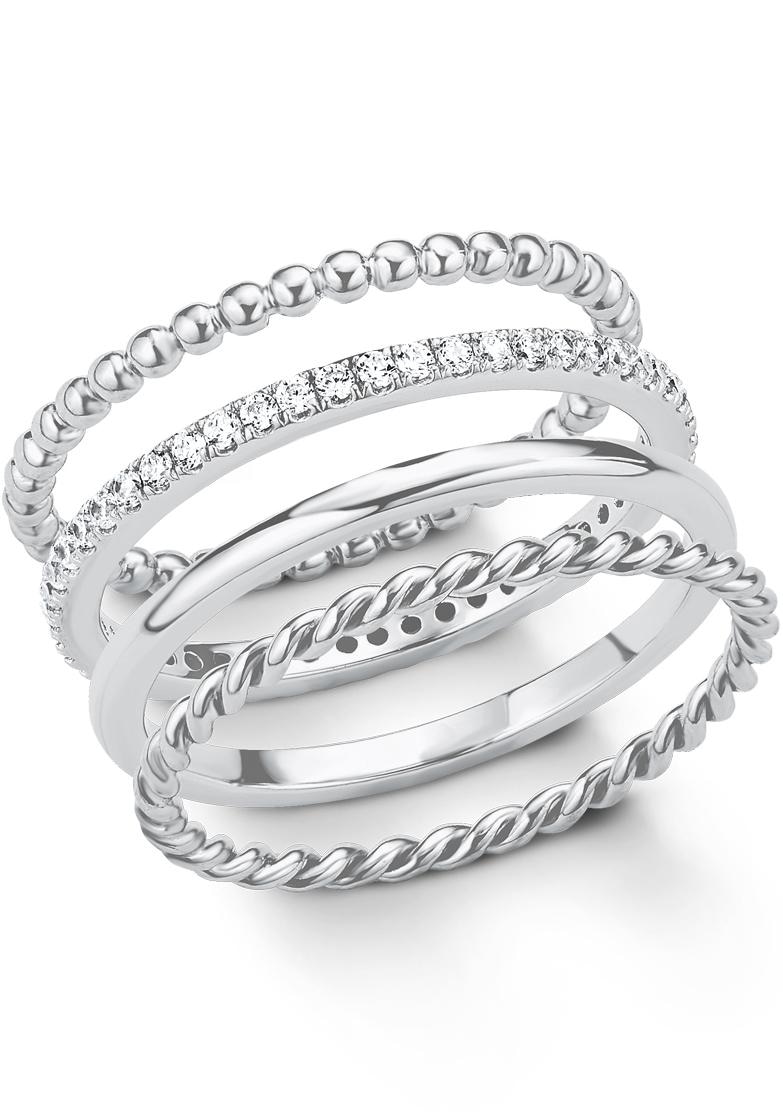 s.Oliver Ring-Set »2015038«, (Set, 4 tlg.), mit Zirkonia online kaufen