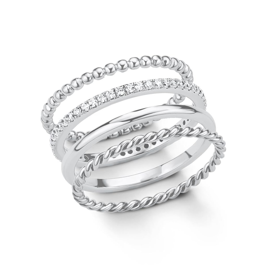 s.Oliver Ring-Set »2015038«, (Set, 4 tlg.), mit Zirkonia (synth.)