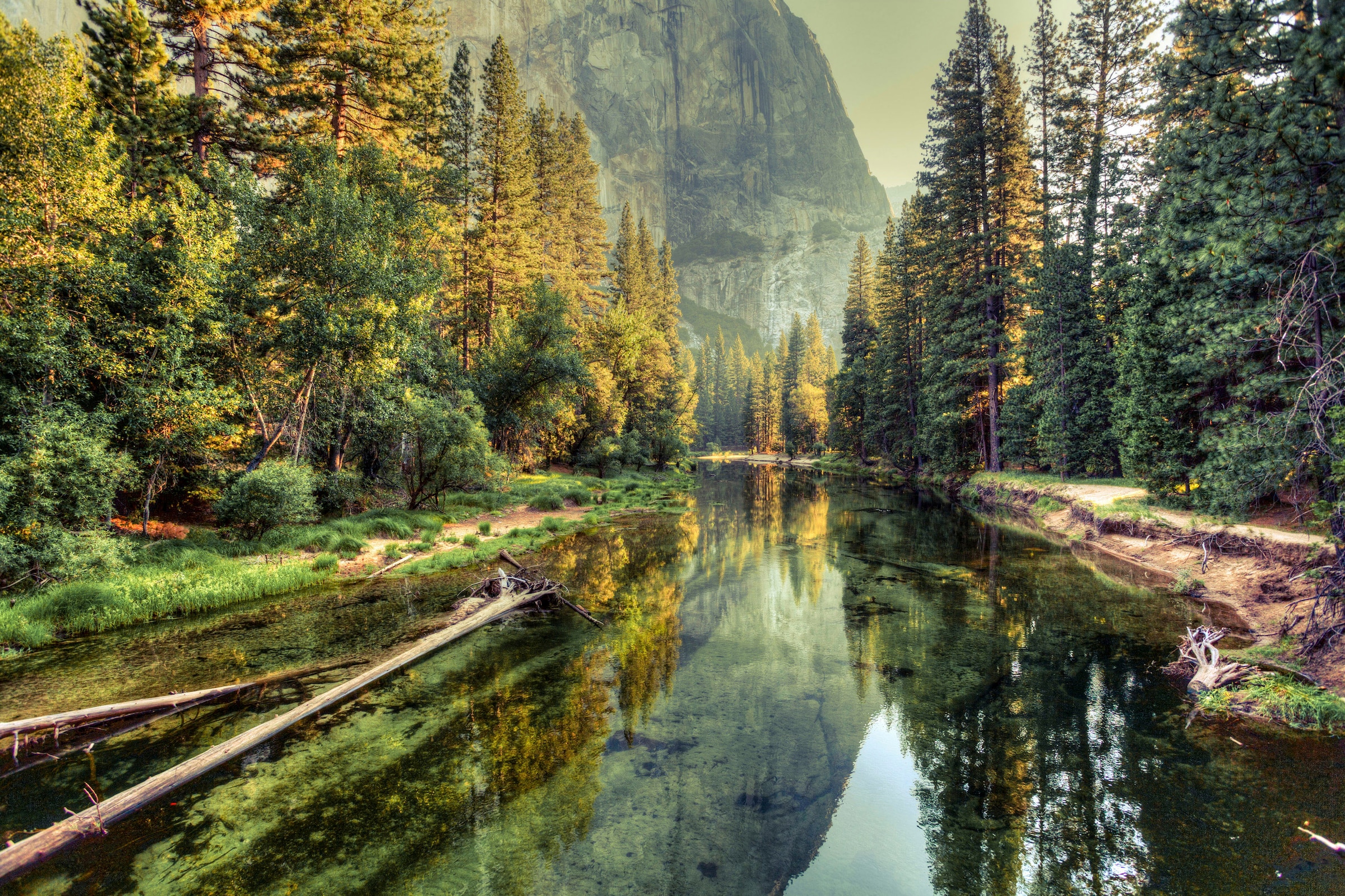 A.S. Création Leinwandbild »Mountain River«, Kunst-Landschaft-Kinder, (1 St.), Bild Keilrahmen See Landschaft Leinwand-Bild Wohnzimmer modern Kinder