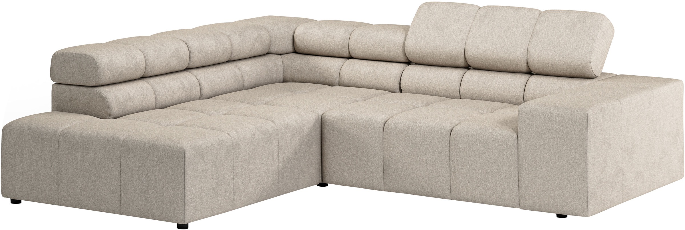 INOSIGN Ecksofa »Ancona, incl. Kopfteilverstellung + 3 Zierkissen, L-Form, bequem«, wahlweise motorische Sitztiefenverstellung, B/T(H: 249/215/70 cm