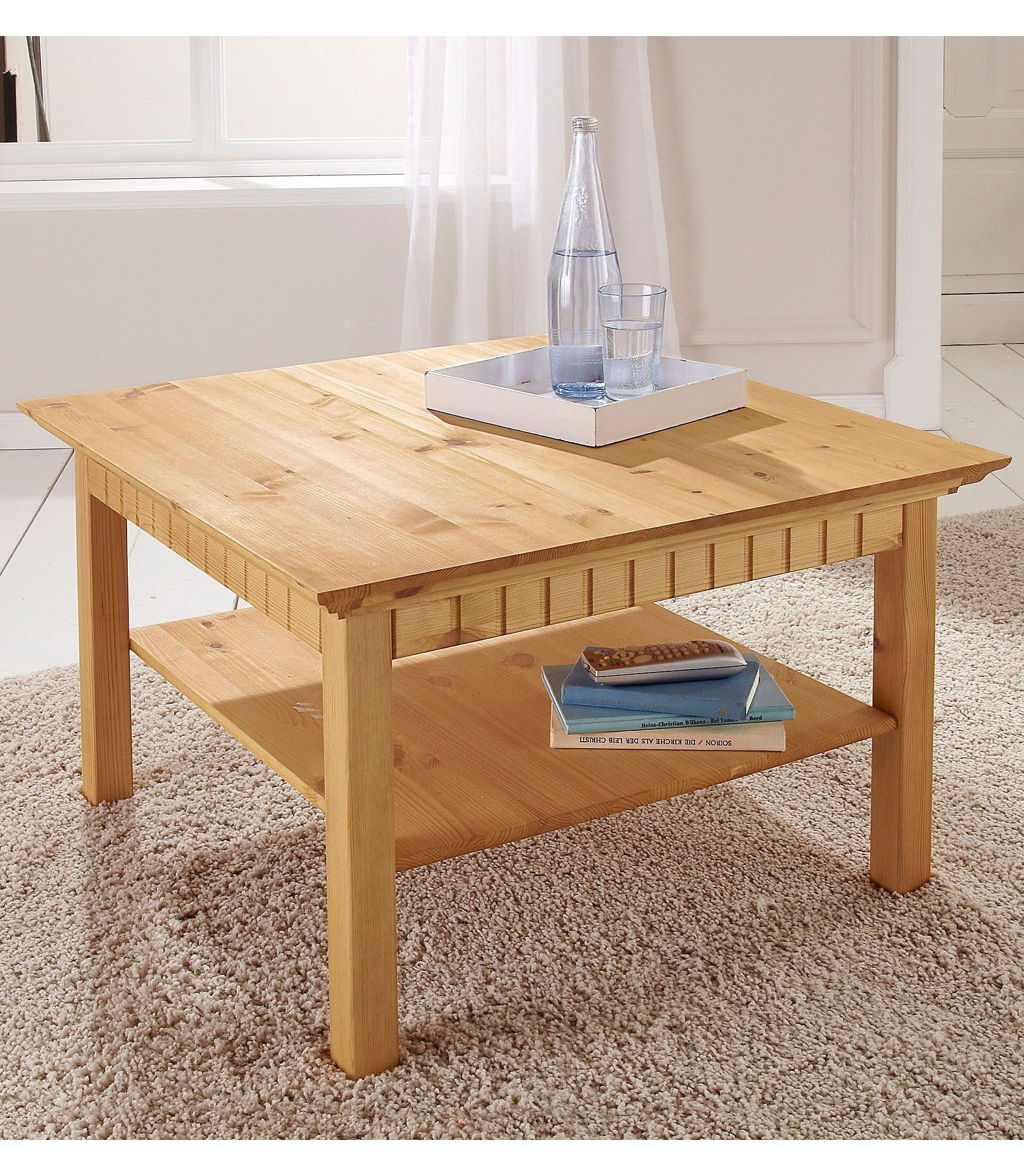 Home affaire Couchtisch »Lisa«, Kaffeetisch, massives Kiefernholz, B/T/H: 76x76x45 cm