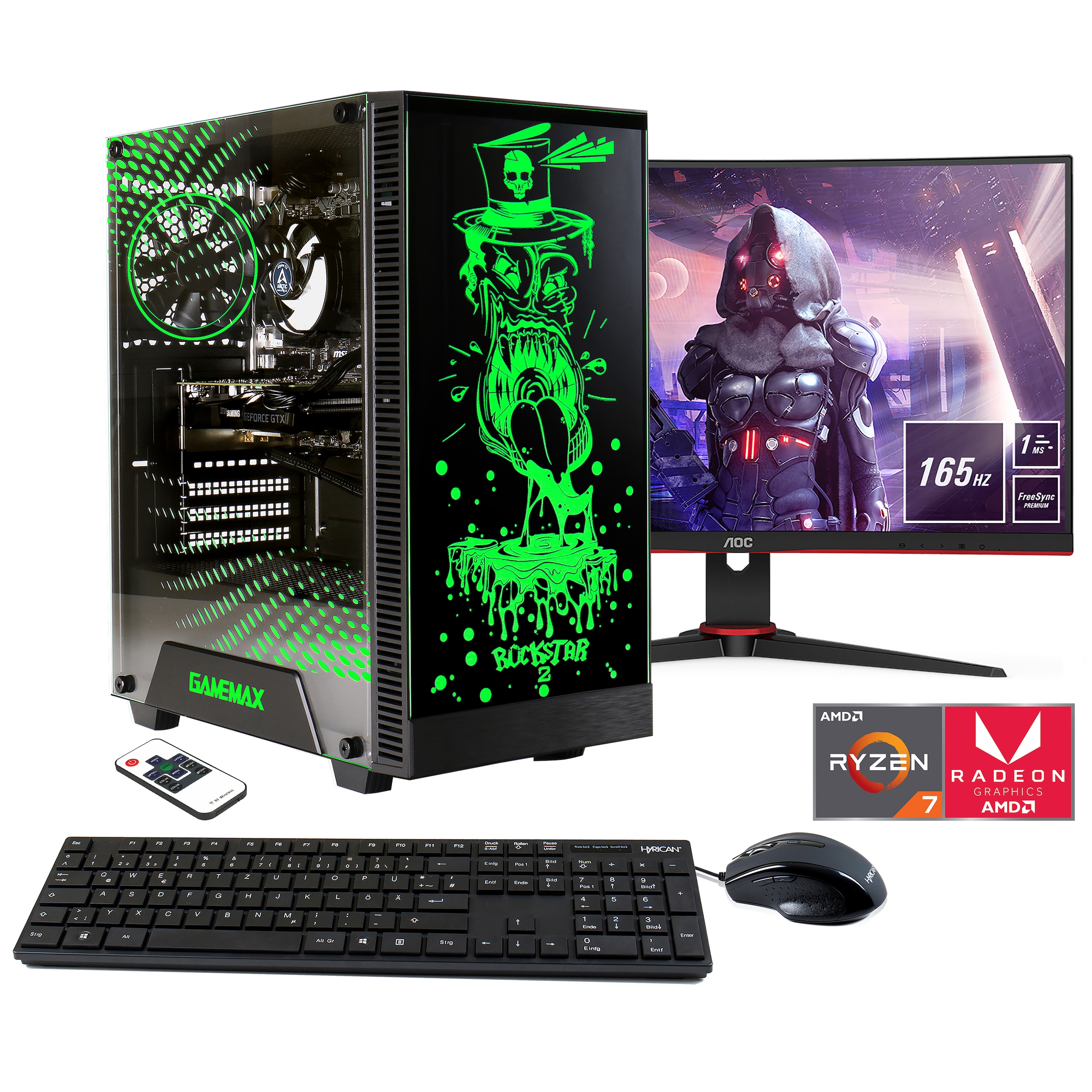 PC-Komplettsystem »Multimedia Rockstar SET02176«, Windows 11, inklusive 24" Monitor...