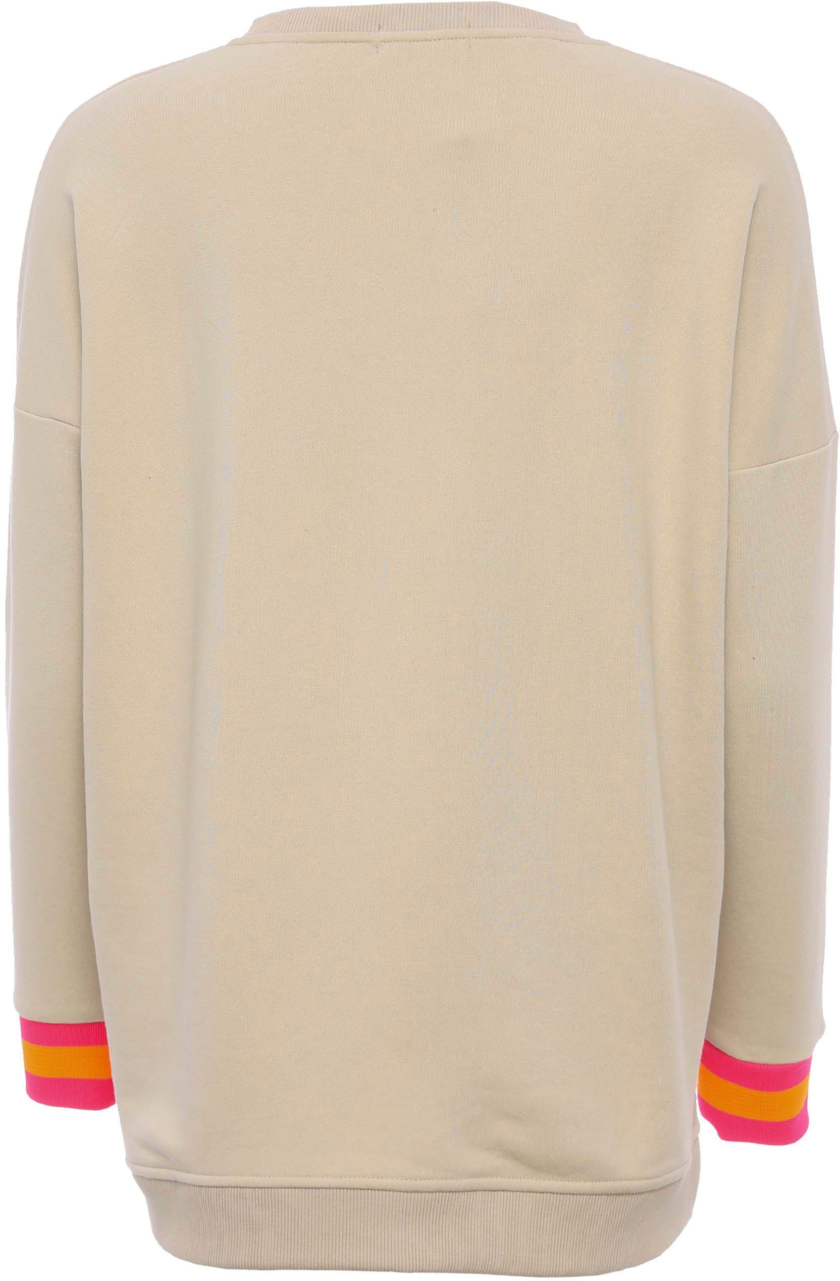 Zwillingsherz Sweatshirt, mit V-Ausschnitt und Aufdruck in Neonfarben