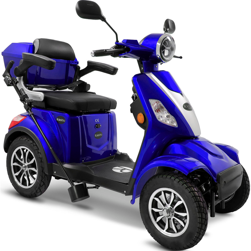 ROLEKTRO Elektromobil »E-Quad 25 V.3, Lithium Akku« 25 km/h mit Topcase blau Keine Helmpflicht bei angelegtem Gurt