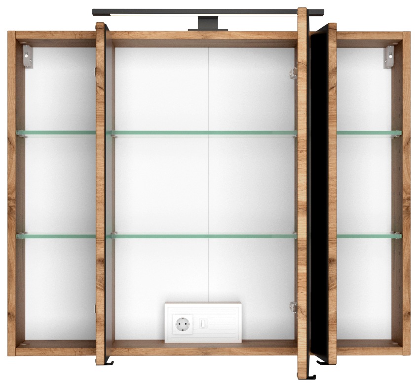 HELD MÖBEL Spiegelschrank »Luena«, Breite 80 cm, mit 3D-Effekt, dank drei  Spiegeltüren jetzt im %Sale