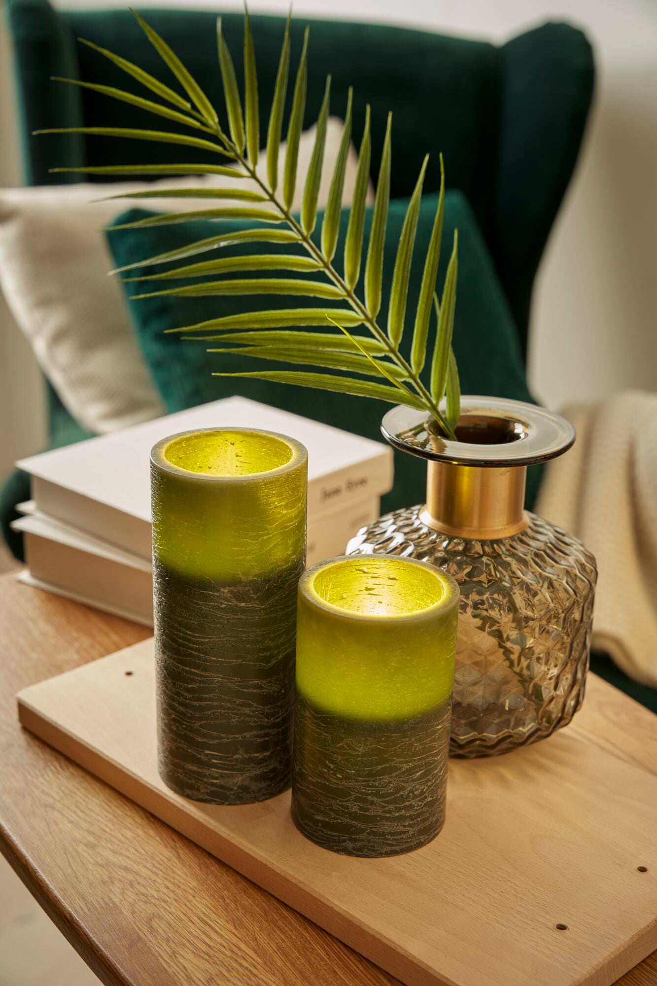Pauleen LED Dekolicht »LED-Kerze Cosy Shine Candle Wachskerze, 2er Set Timer Batterie Grün«