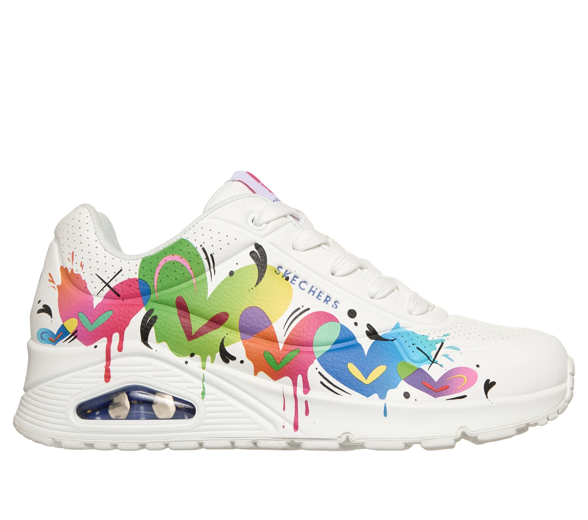 Skechers Sneaker »UNO-JASON NAYLOR«  Halbschuh, Schnürschuh mit buntem Herzchen-Print