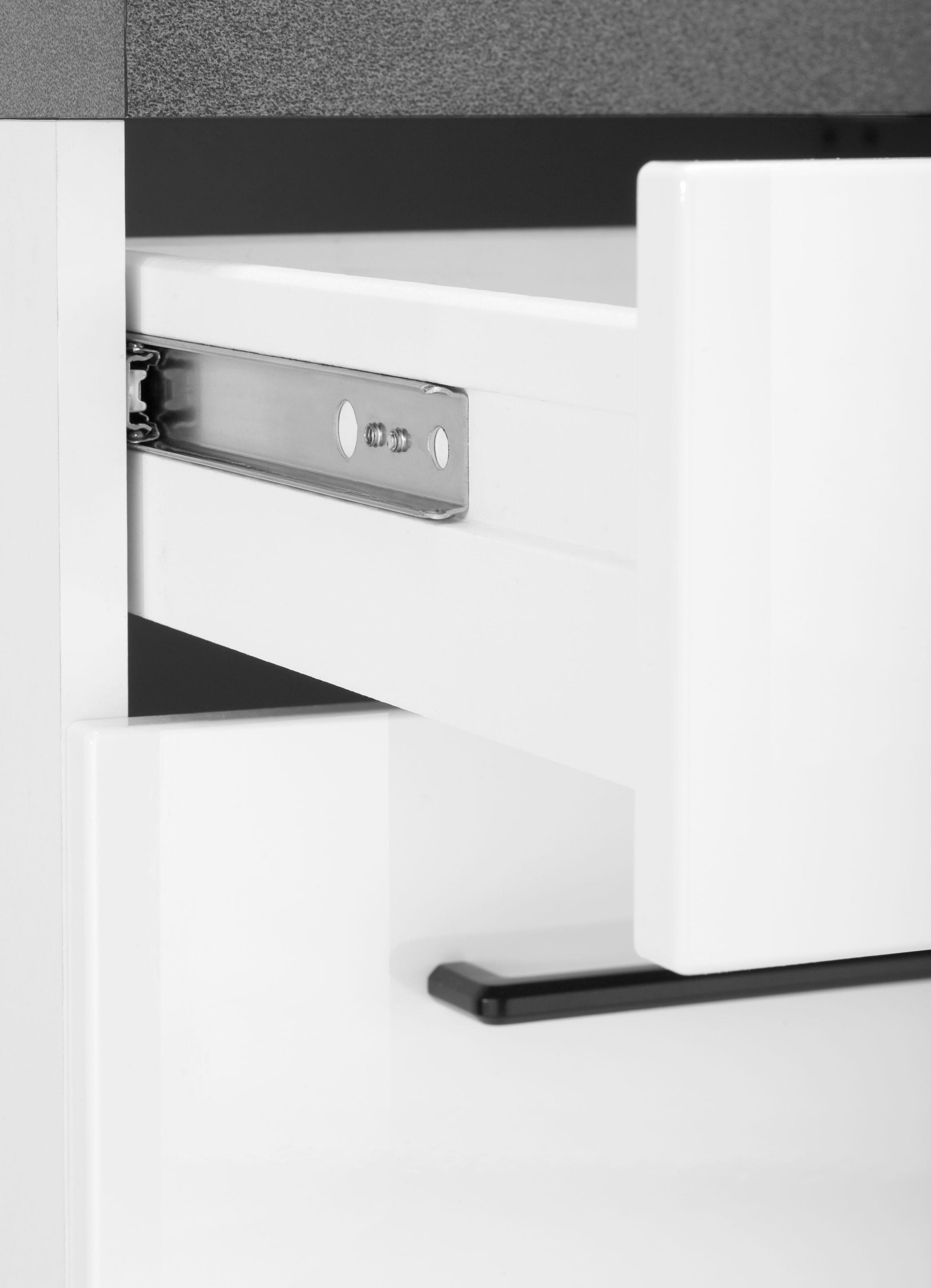 KOCHSTATION Küchenzeile »KS-Tulsa«, mit E-Geräten, Breite 300 cm, schwarze Metallgriffe, MDF Fronten