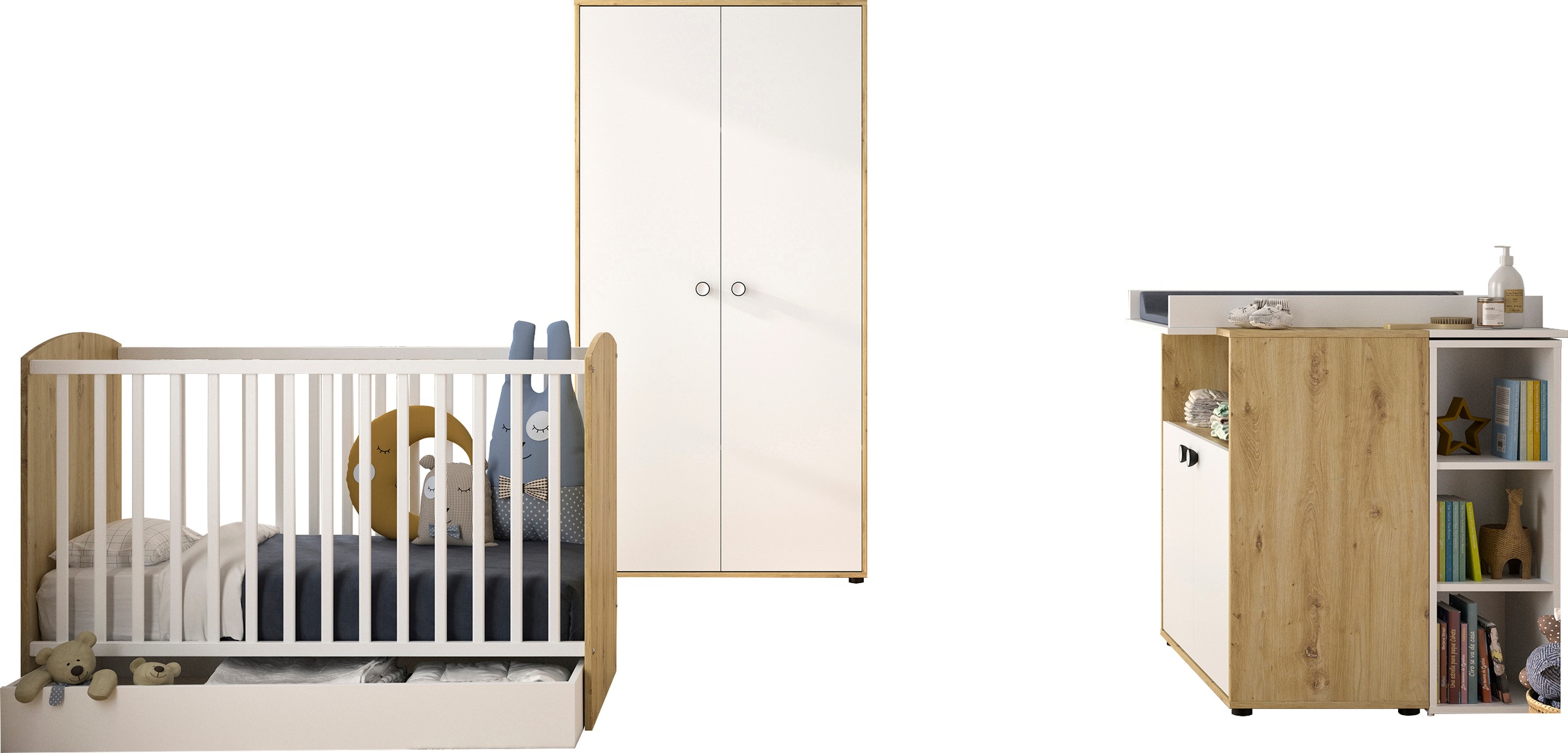 Galipette Babyzimmer-Komplettset »Arthur« mit Schrank, Bett mit Schubl, Wic günstig online kaufen
